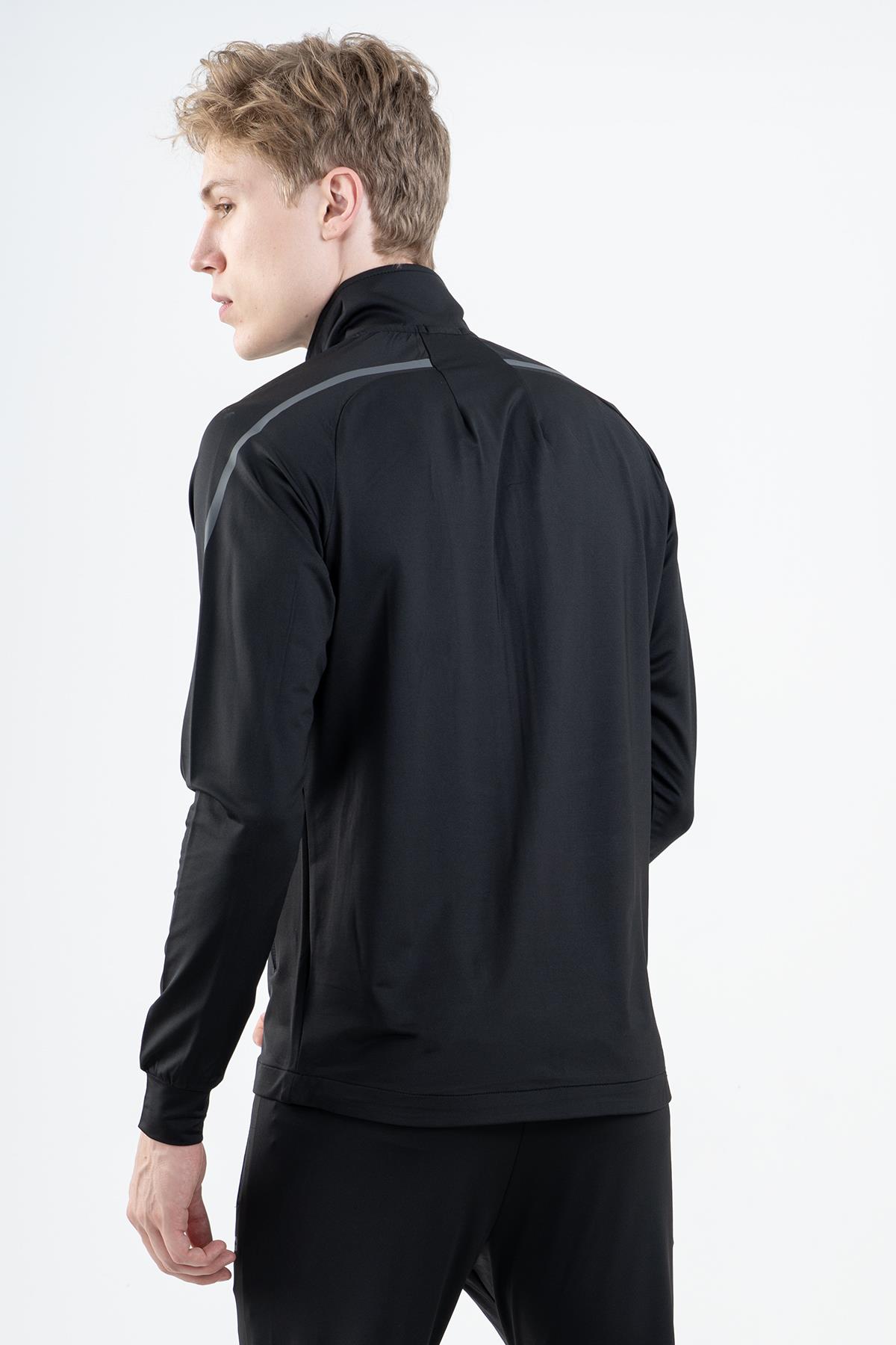Maraton Regular Erkek Dik Yaka Siyah- Eşofman Üstü - 3