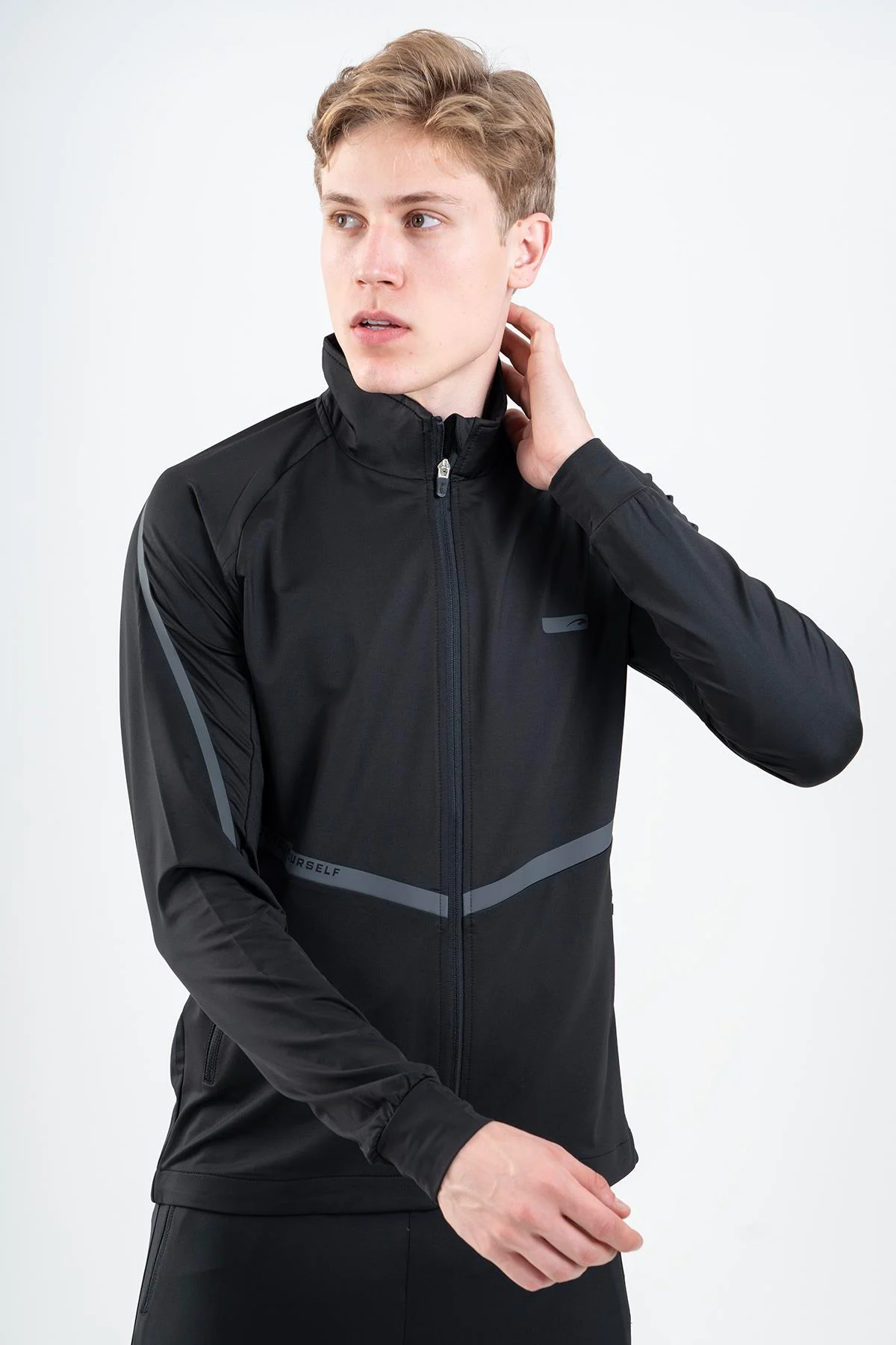 Maraton Regular Erkek Dik Yaka Siyah- Eşofman Üstü - 4