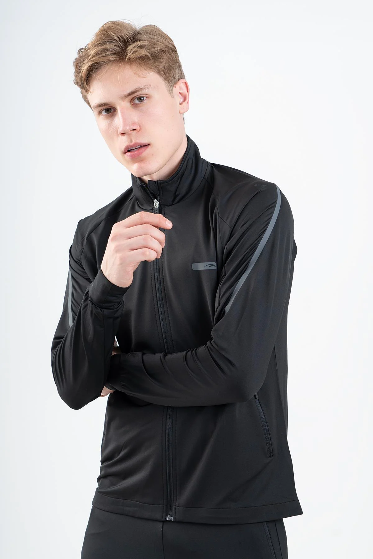 Maraton Regular Erkek Dik Yaka Siyah- Eşofman Üstü - 5