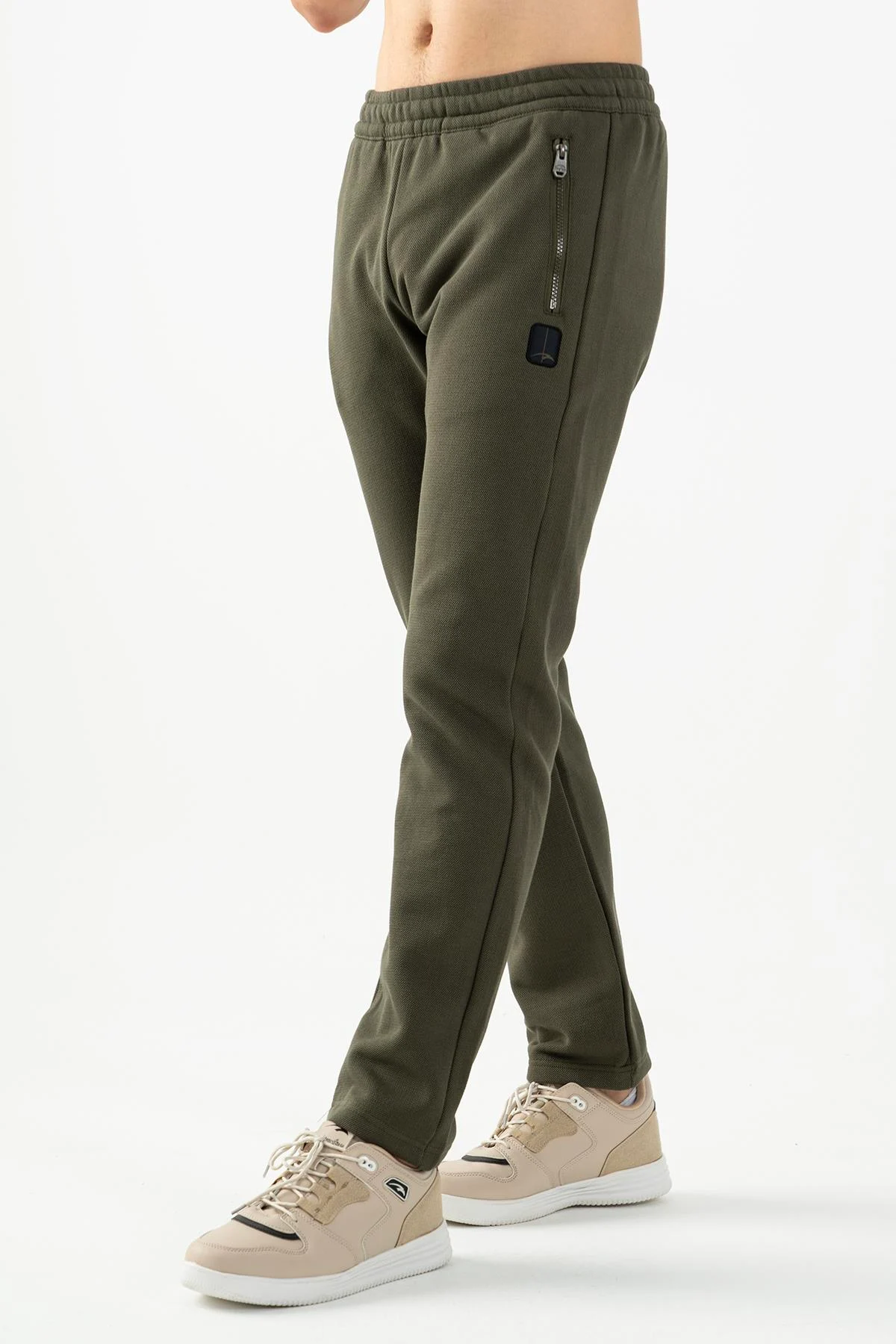 Maraton Regular Erkek Düz Paça Açık Haki- Eşofman Altı - 4