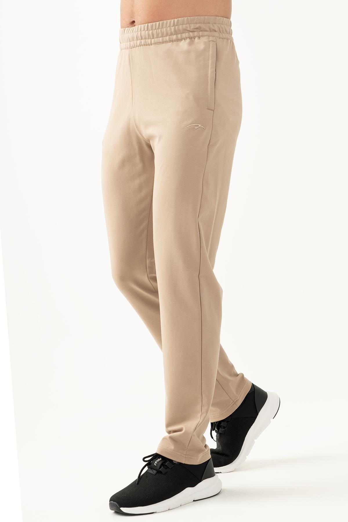 Maraton Regular Erkek Düz Paça Açık Vizon Eşofman Altı - 5