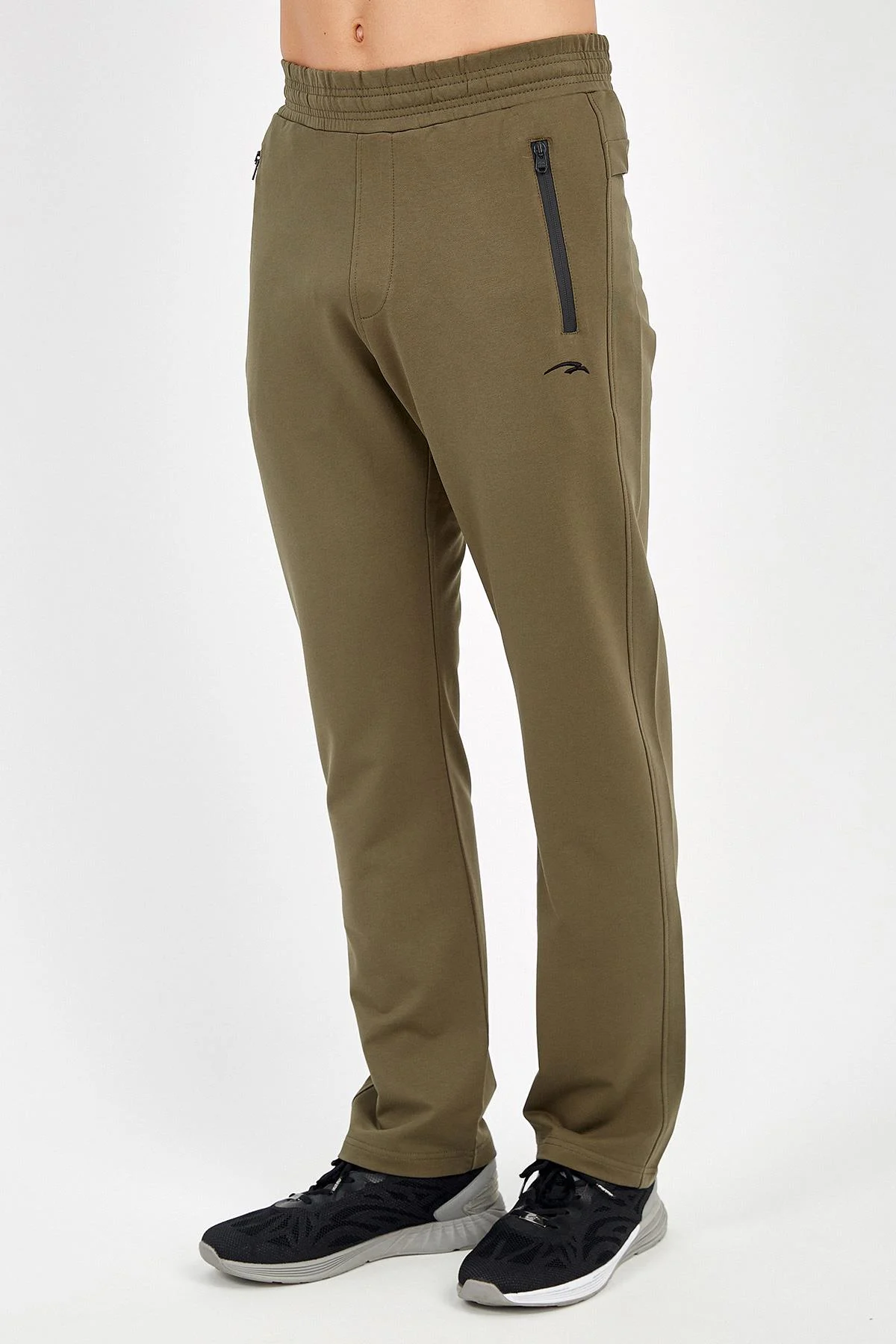 Maraton Regular Erkek Düz Paça Haki Eşofman Altı - 4