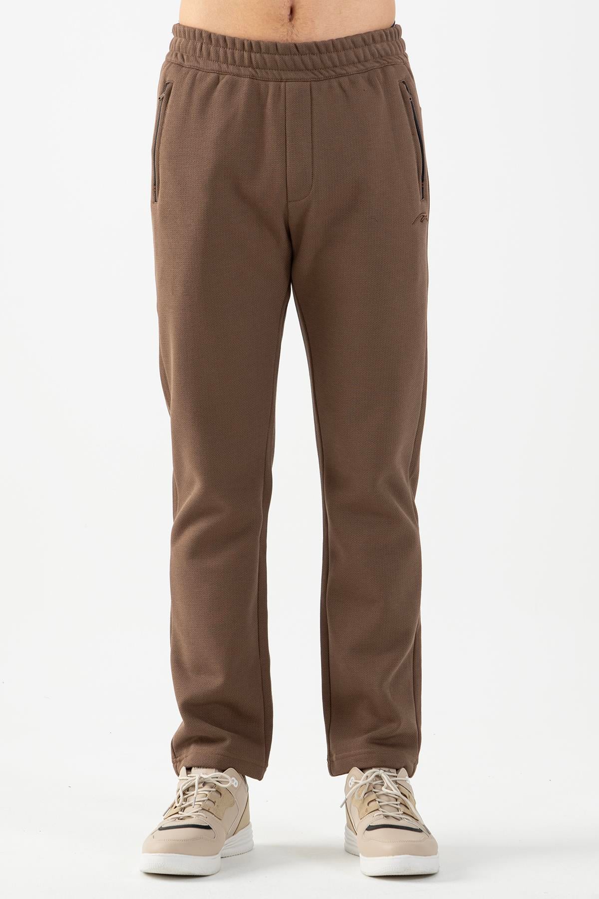 Maraton Regular Erkek Düz Paça Kakao Eşofman Altı