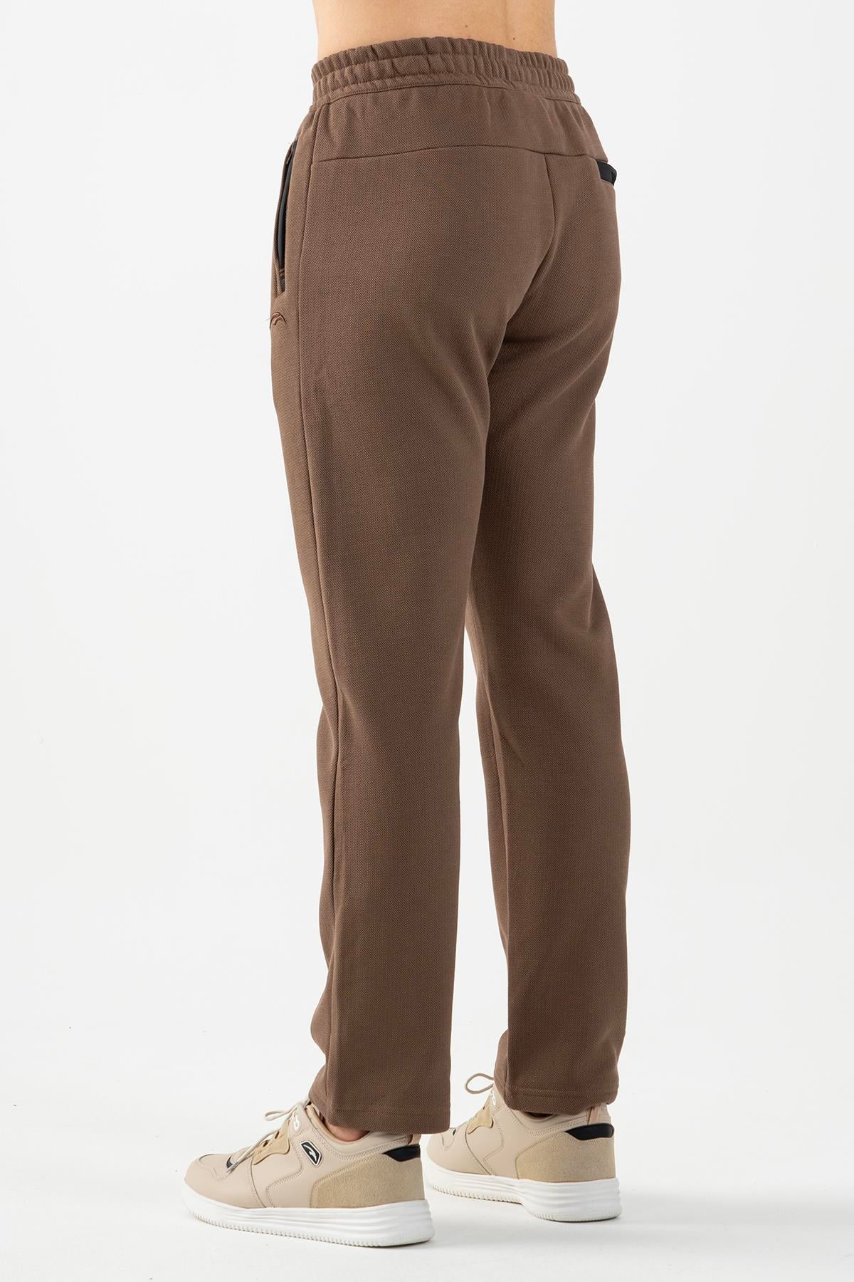 Maraton Regular Erkek Düz Paça Kakao Eşofman Altı - 3