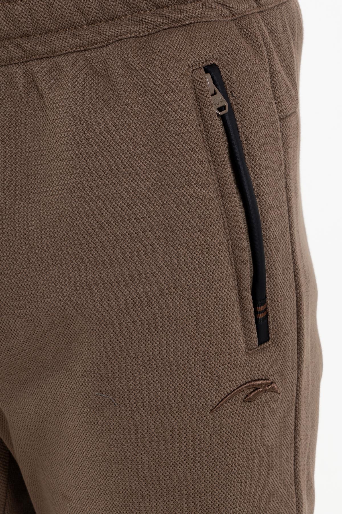 Maraton Regular Erkek Düz Paça Kakao Eşofman Altı - 5