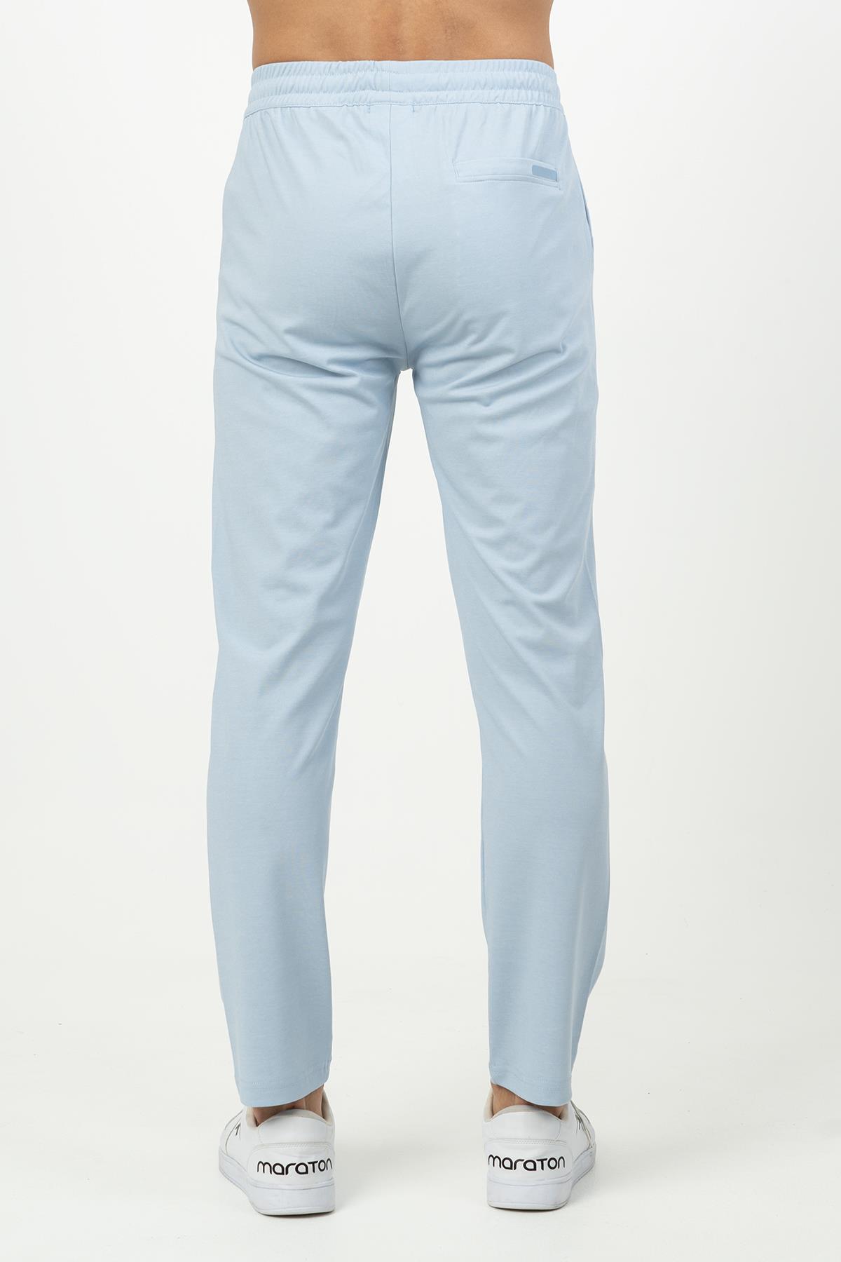 Maraton Regular Erkek Düz Paça Sisli Mavi Eşofman Altı - 3