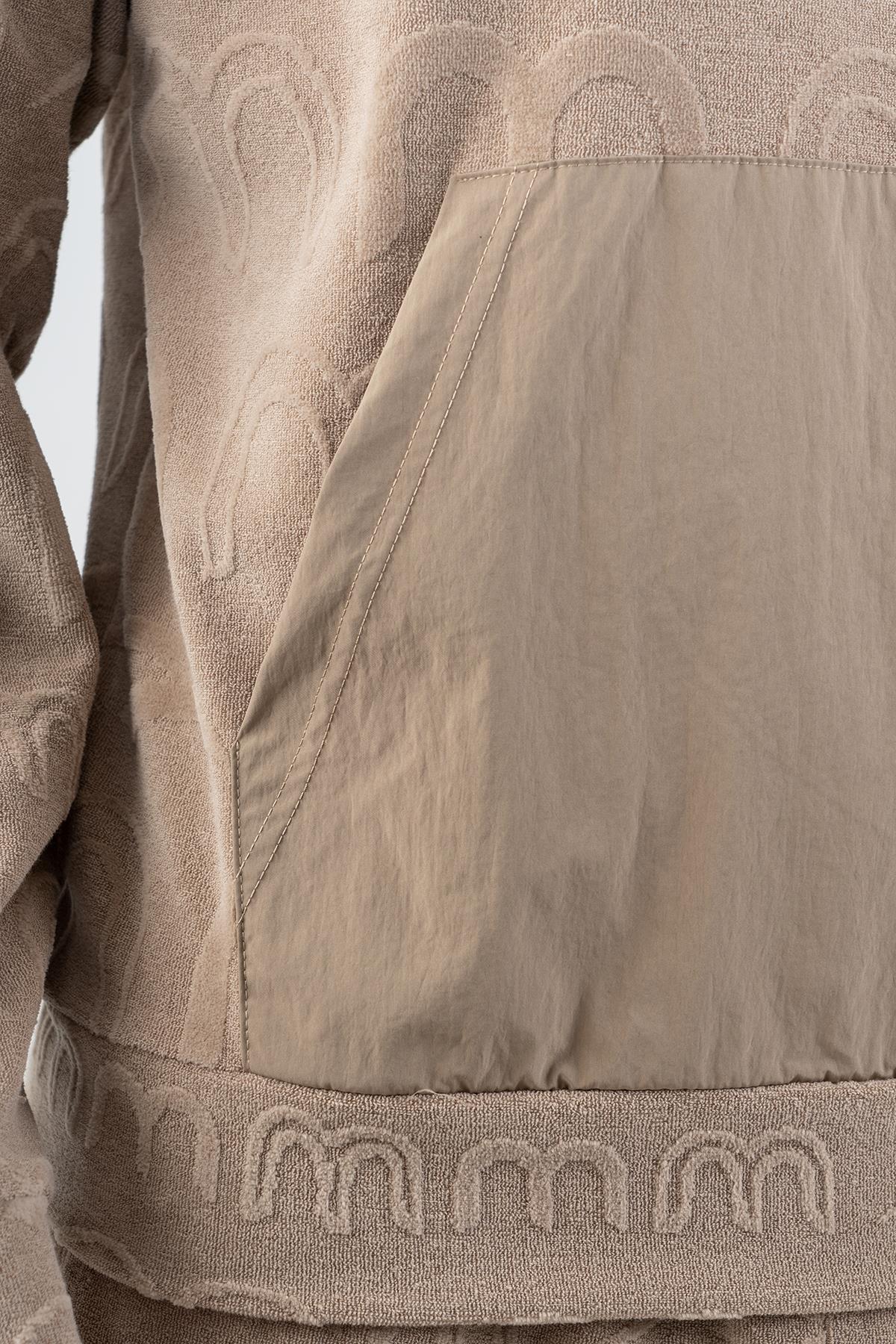 Maraton Regular Erkek Kapüşonlu Açık Vizon Sweatshirt - 7