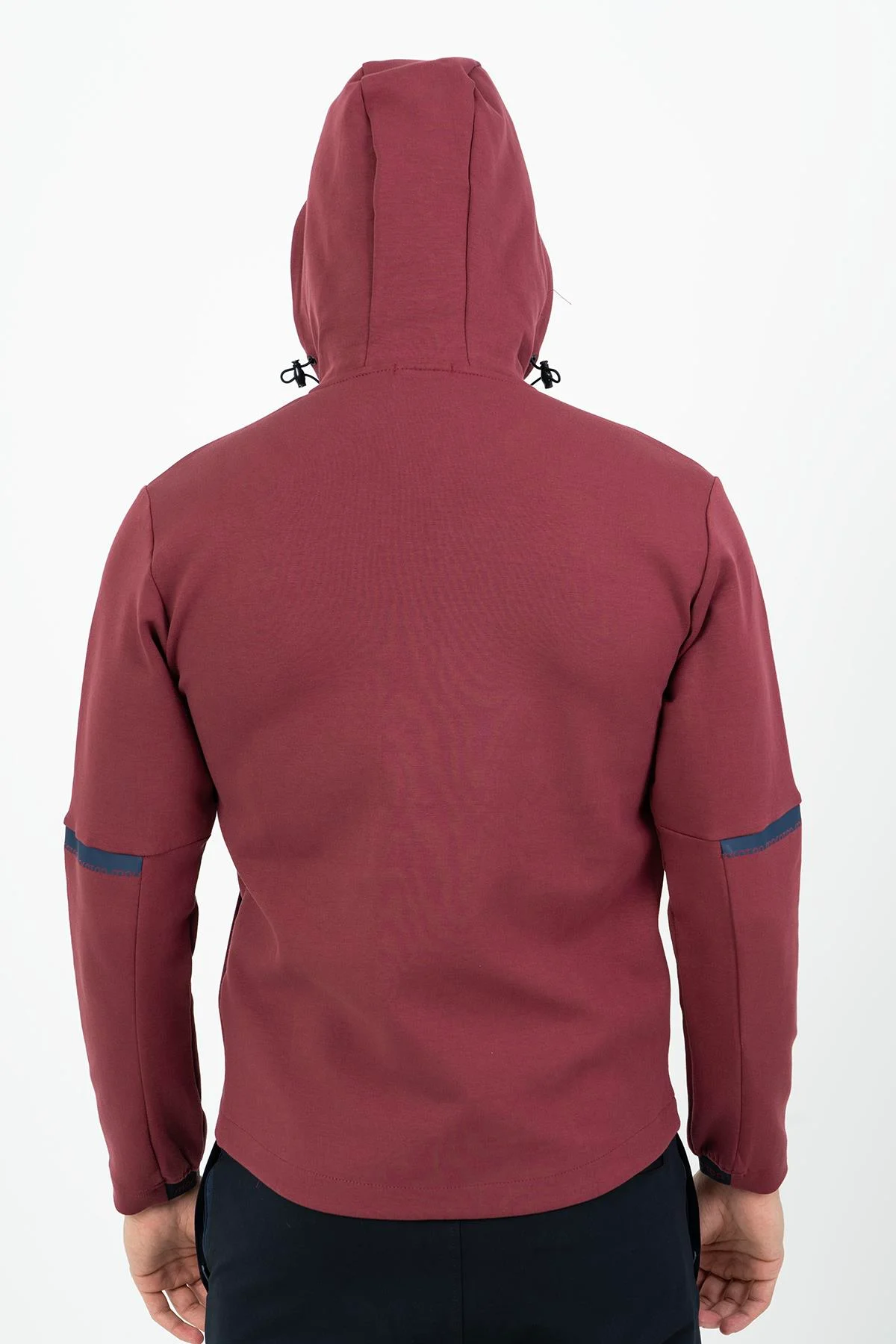 Maraton Regular Erkek Kapüşonlu Bordo Eşofman Üstü - 3