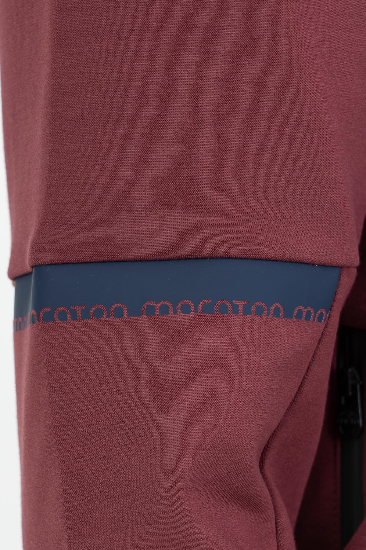 Maraton Regular Erkek Kapüşonlu Bordo Eşofman Üstü - 9