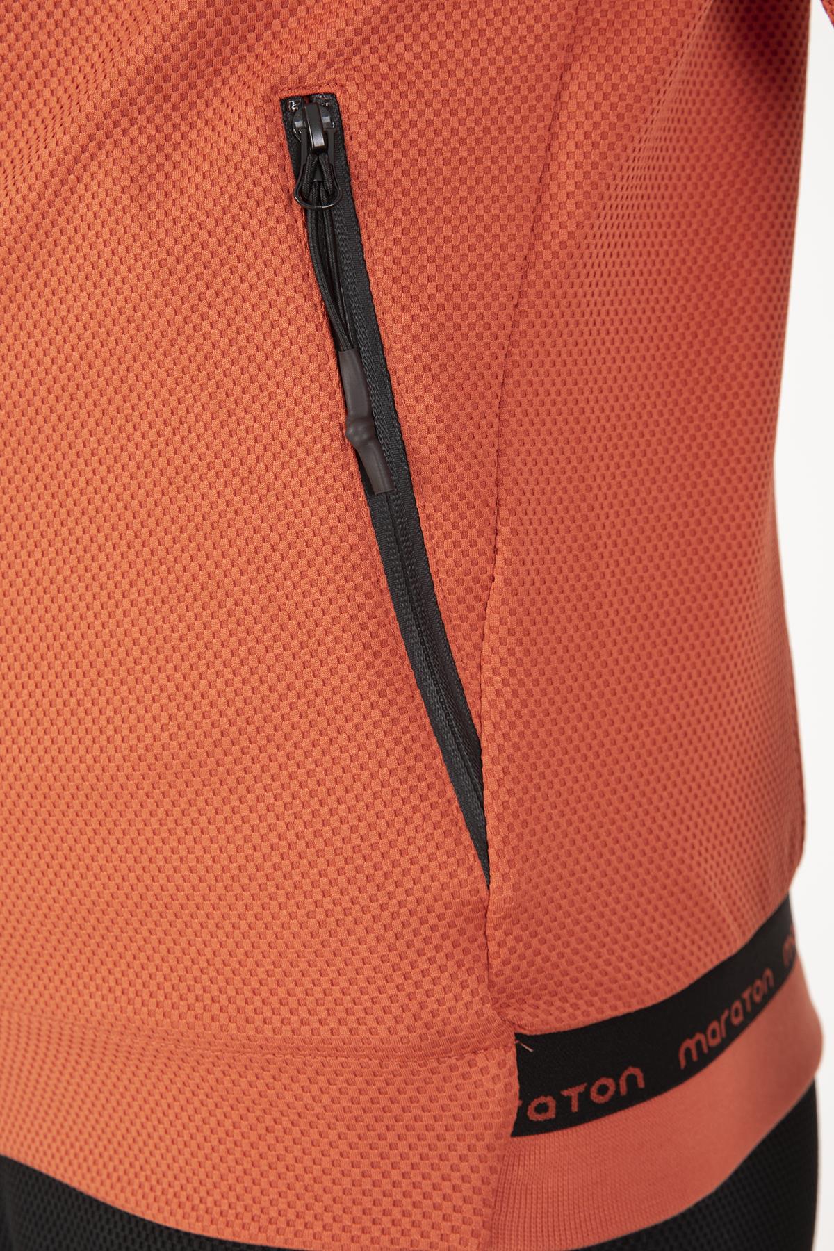 Maraton Regular Erkek Kapüşonlu Kiremit Eşofman Üstü - 6