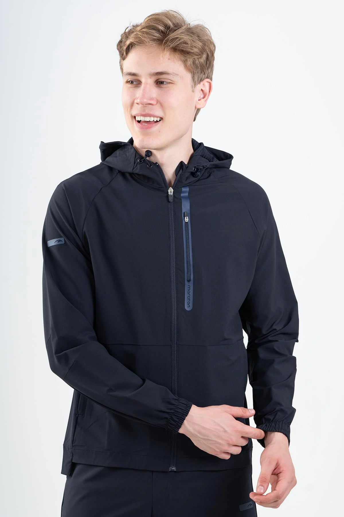 Maraton Regular Erkek Kapüşonlu Lacivert Eşofman Üstü