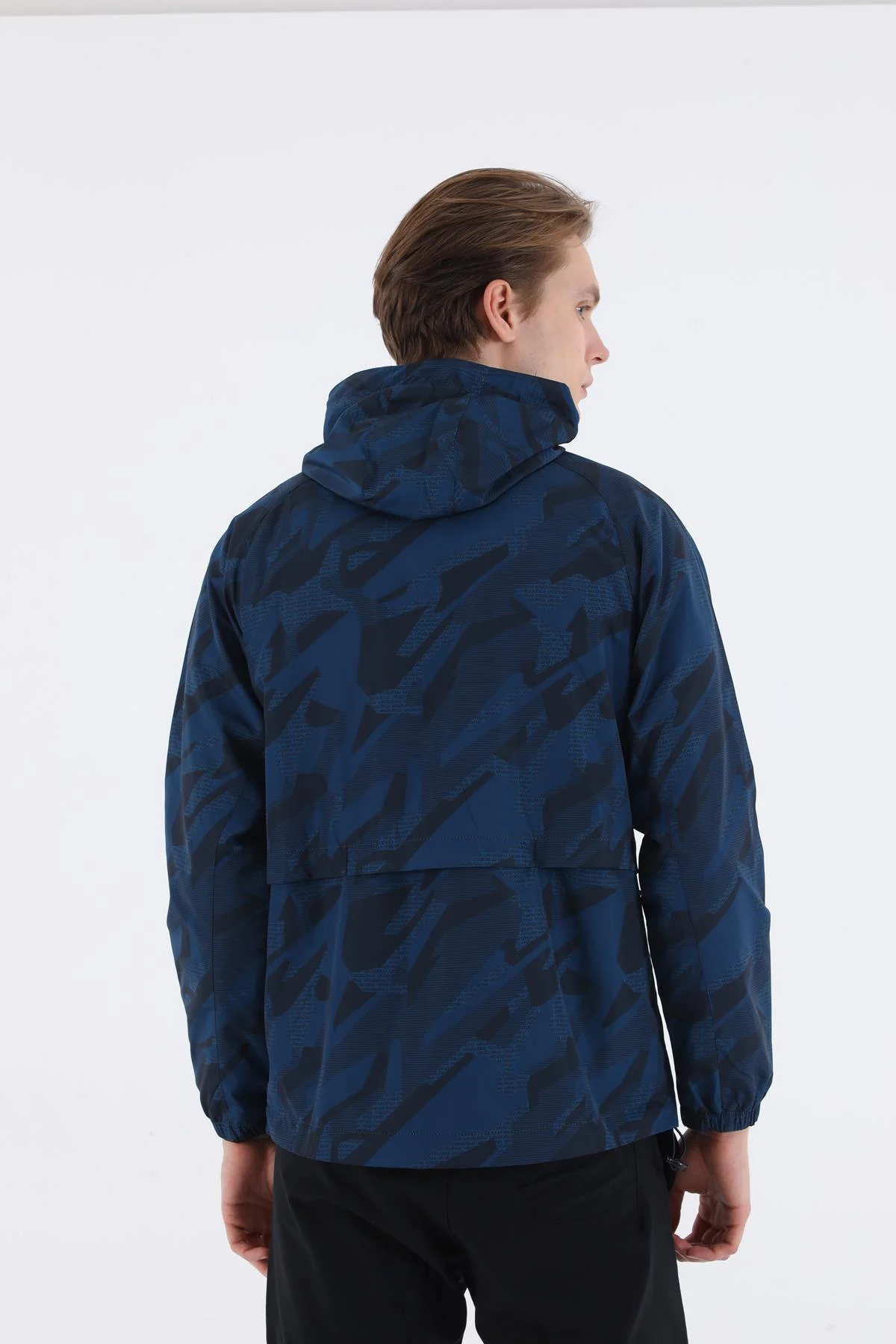 Maraton Regular Erkek Kapüşonlu Lacivert Yağmurluk - 3