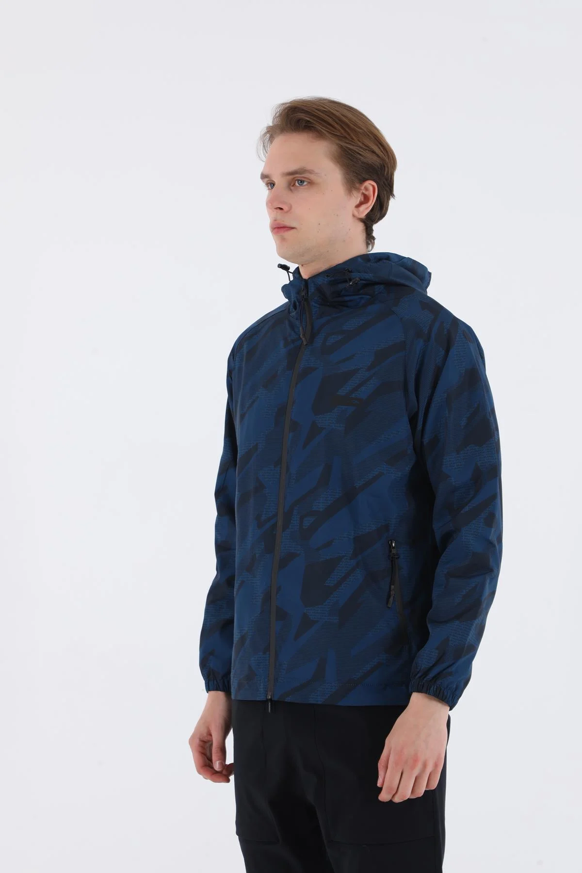 Maraton Regular Erkek Kapüşonlu Lacivert Yağmurluk - 5