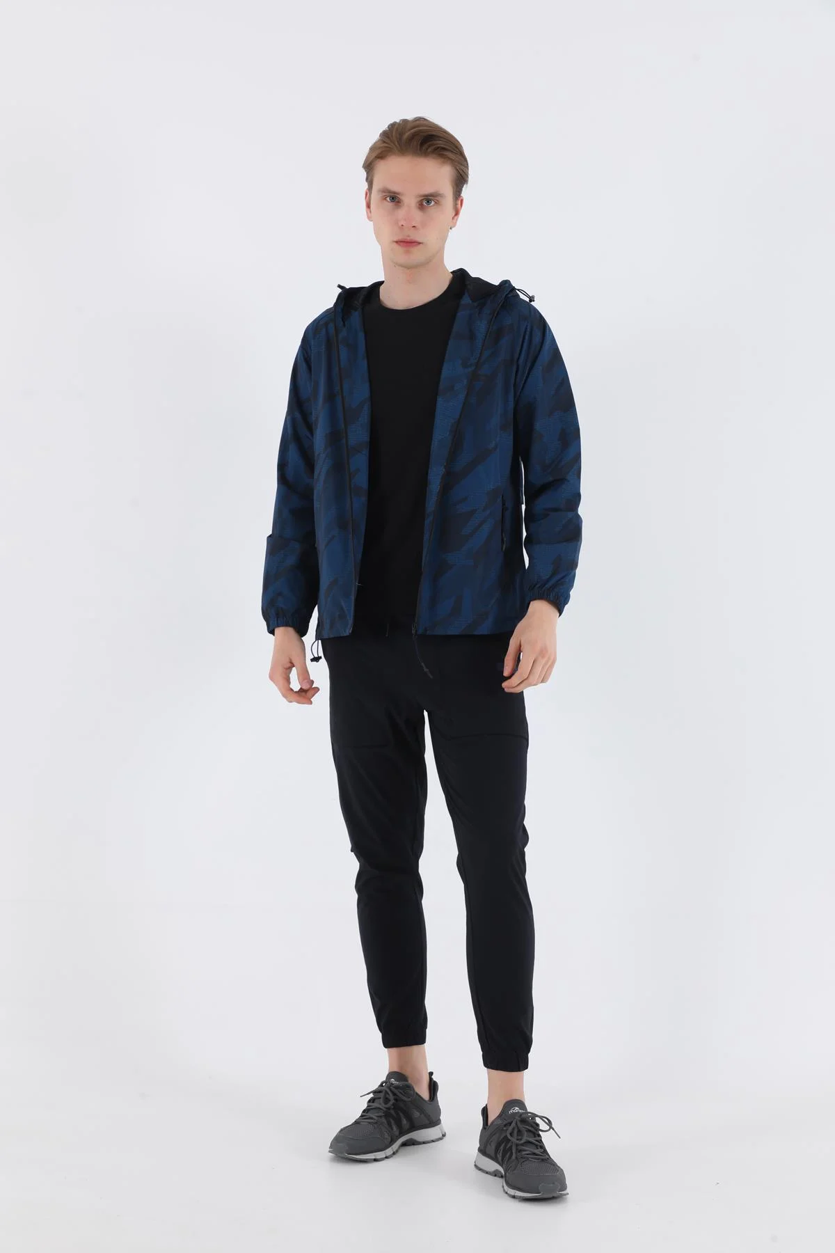 Maraton Regular Erkek Kapüşonlu Lacivert Yağmurluk - 6