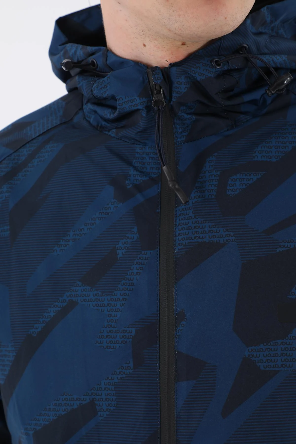 Maraton Regular Erkek Kapüşonlu Lacivert Yağmurluk - 7