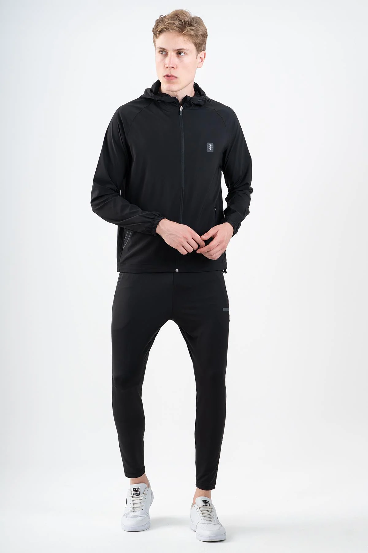 Maraton Regular Erkek Kapüşonlu Siyah Eşofman Üstü - 4
