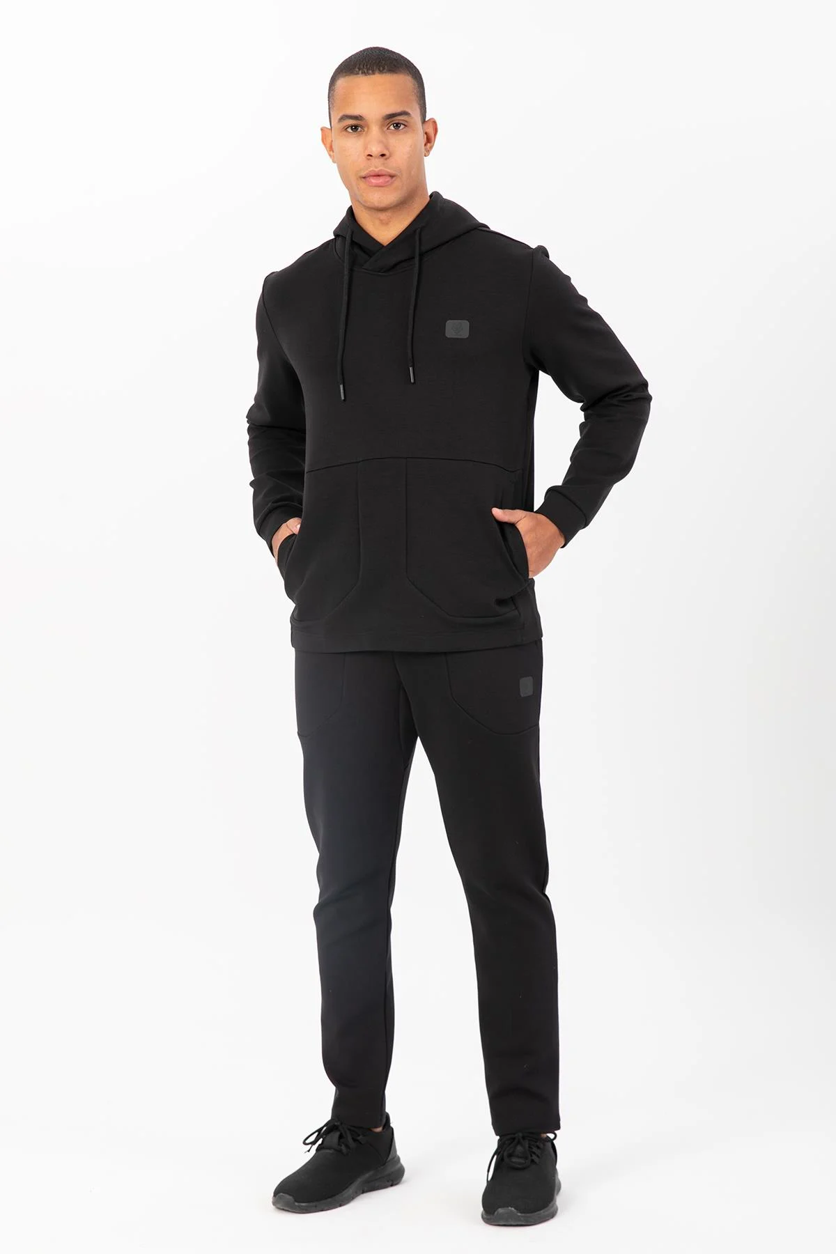 Maraton Regular Erkek Kapüşonlu Siyah Sweatshirt - 6