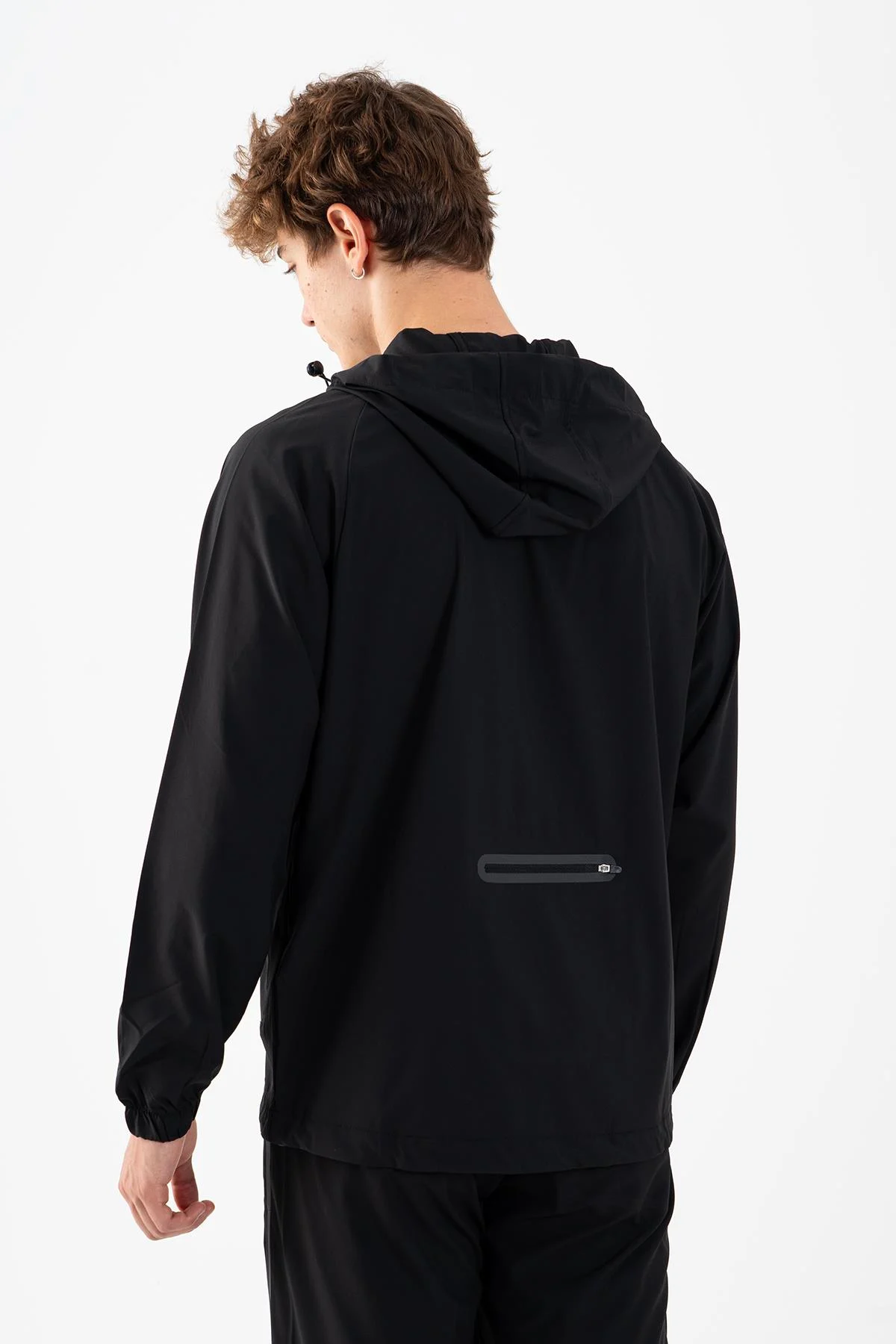 Maraton Regular Erkek Kapüşonlu Siyah-Turuncu Eşofman Üstü - 3