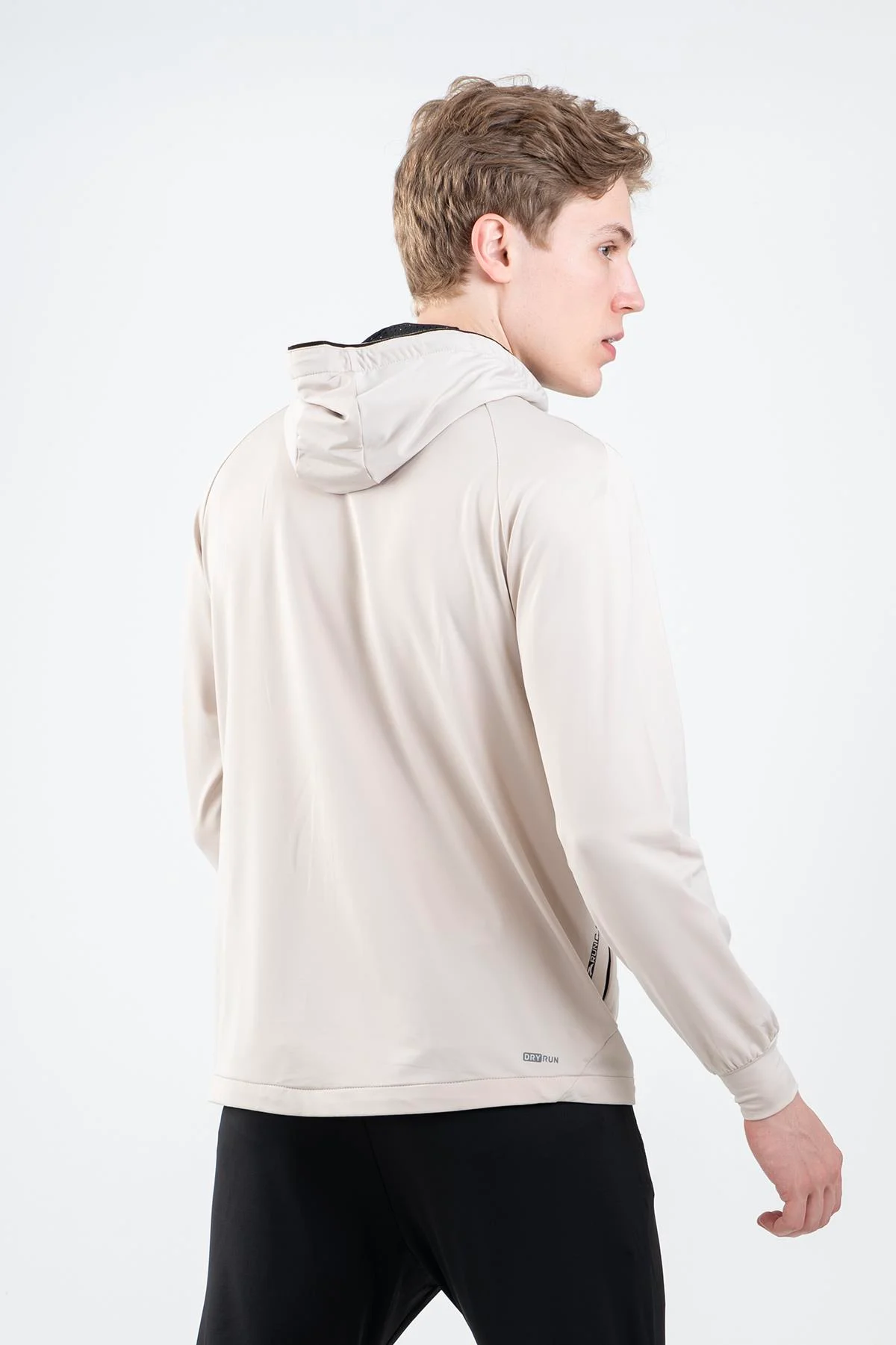 Maraton Regular Erkek Kapüşonlu Taş Rengi Eşofman Üstü - 3