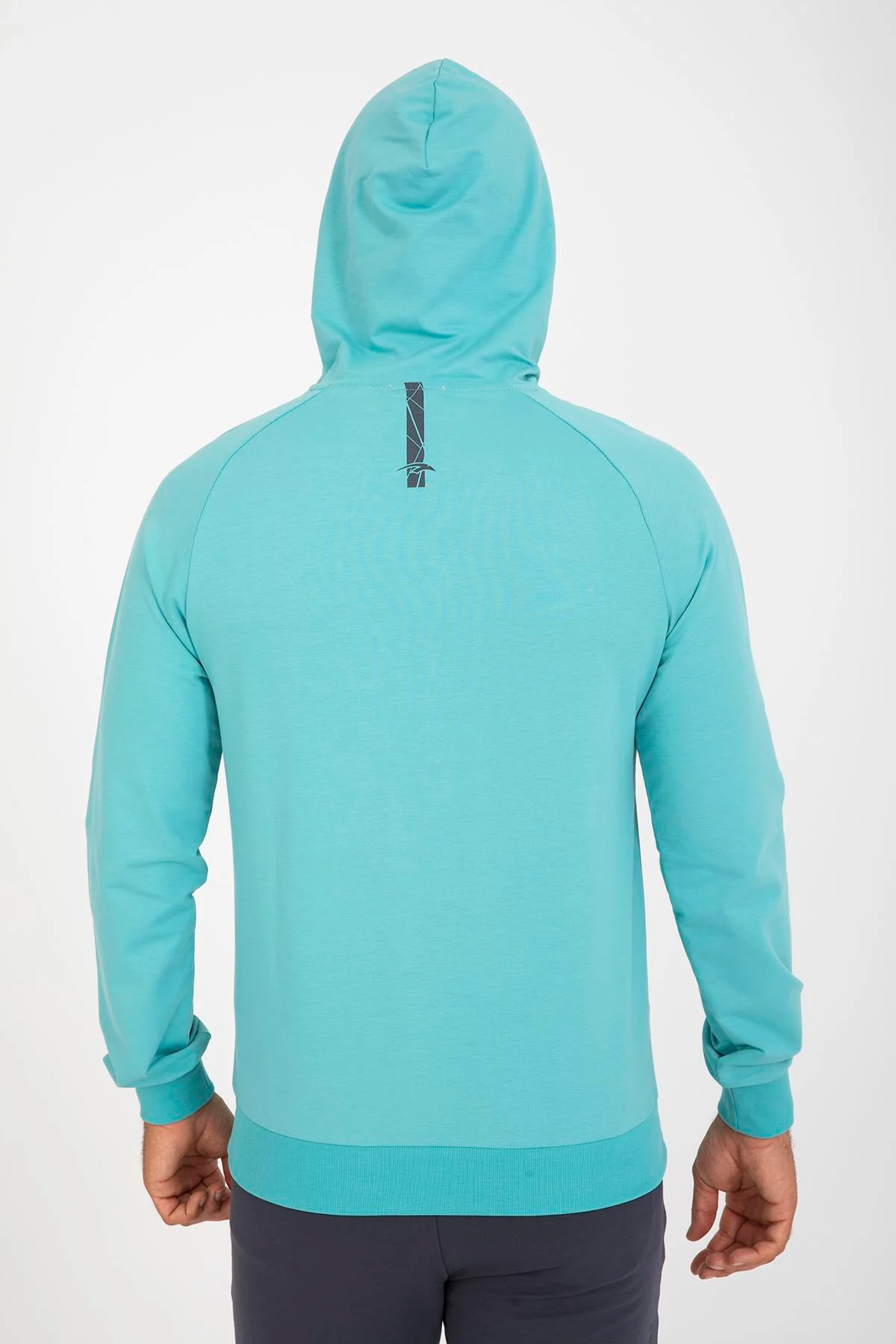 Maraton Regular Erkek Kapüşonlu Turkuaz Sweatshirt - 3
