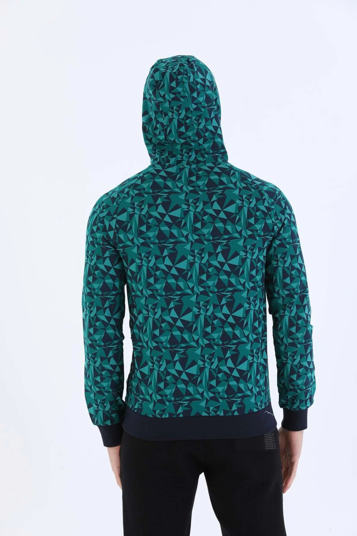 Maraton Regular Erkek Kapüşonlu Yeşil Sweatshirt - 3