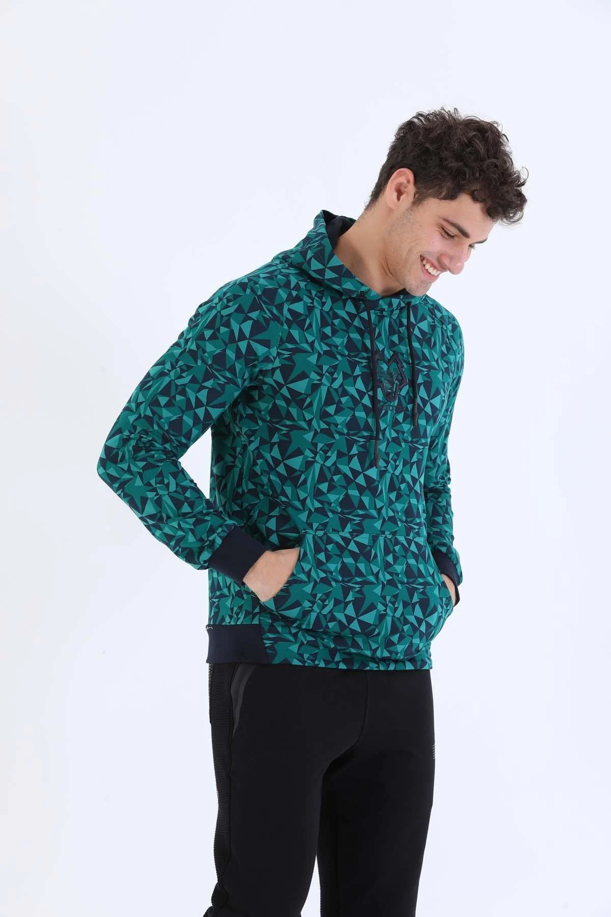 Maraton Regular Erkek Kapüşonlu Yeşil Sweatshirt - 4