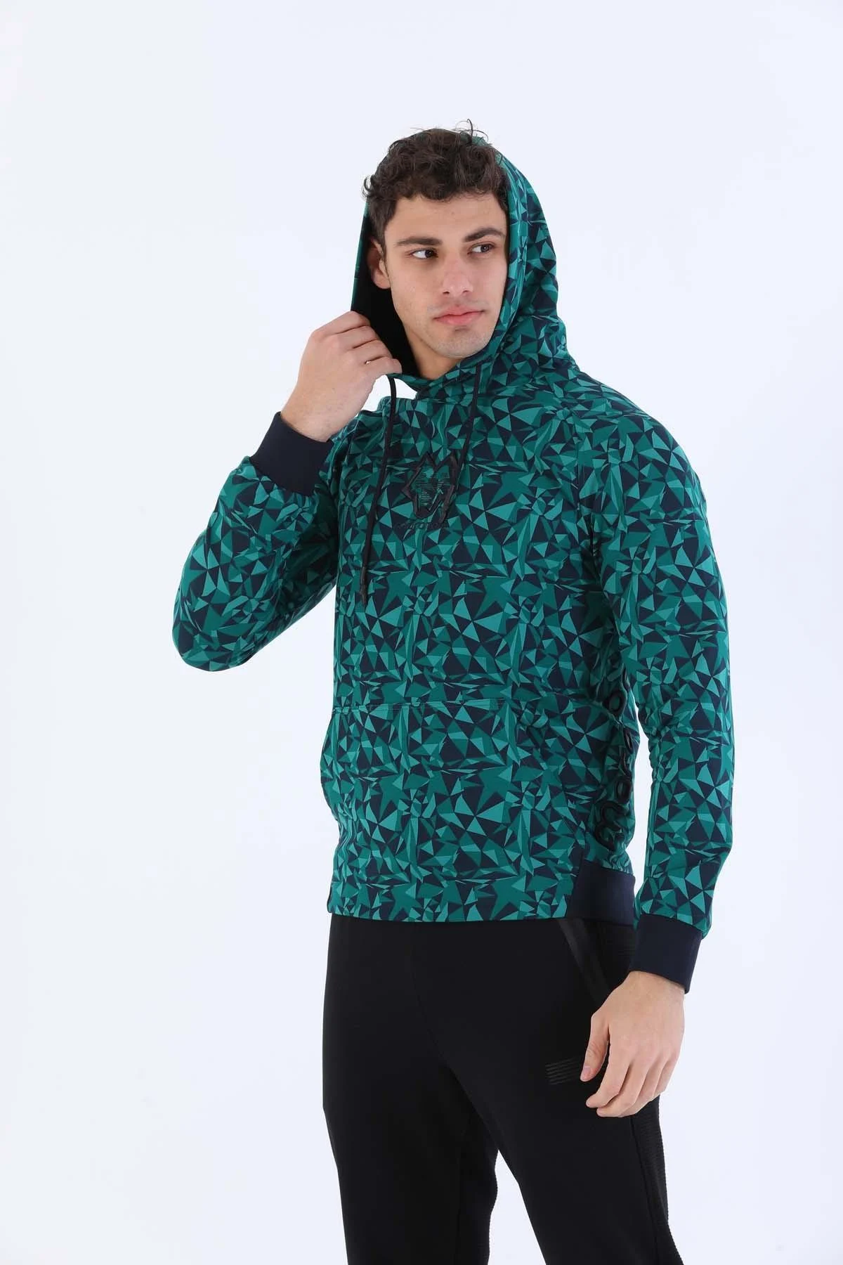 Maraton Regular Erkek Kapüşonlu Yeşil Sweatshirt - 5