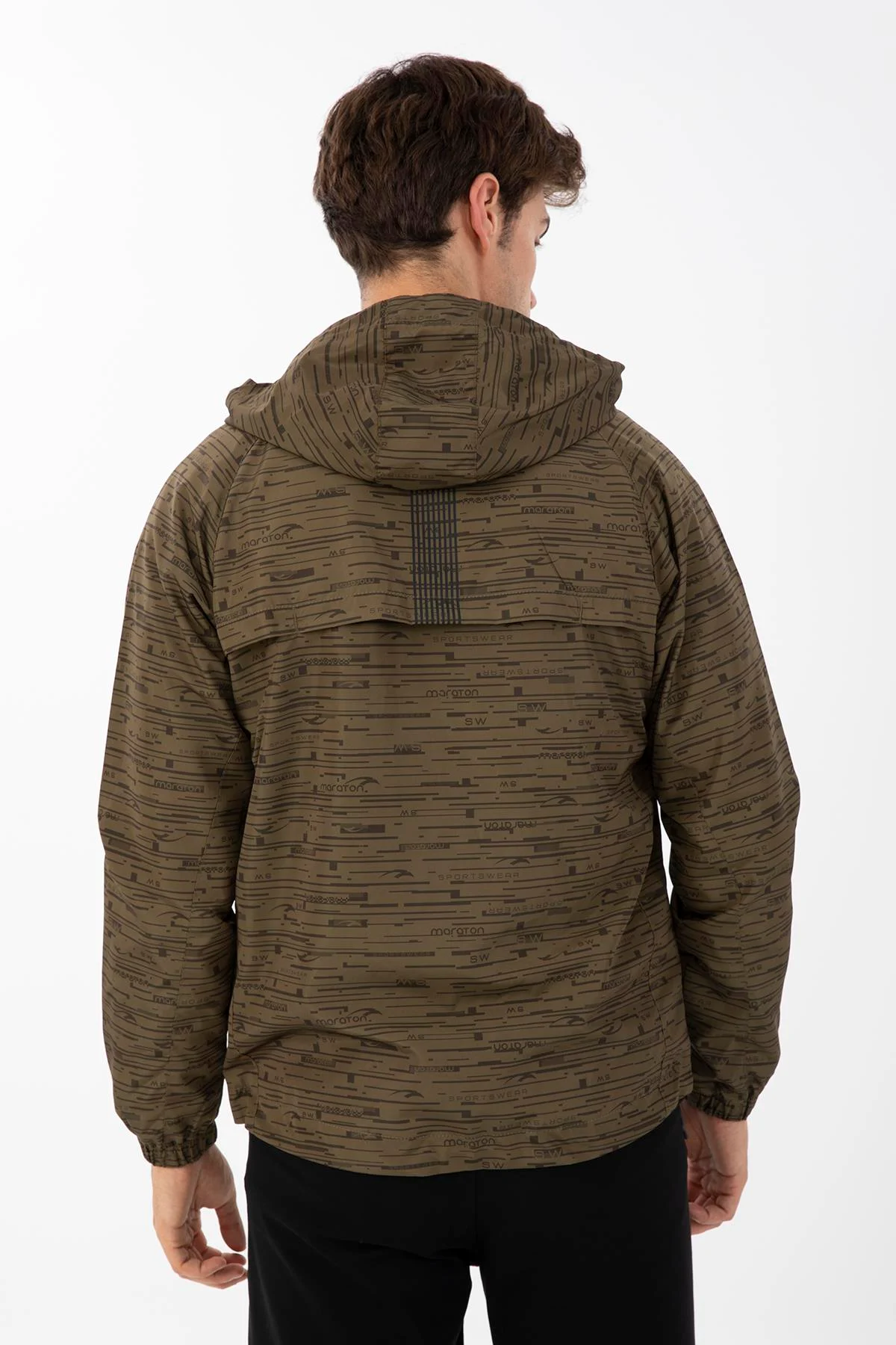 Maraton Regular Erkek Kapüşonlu Zeytin Yağmurluk - 3