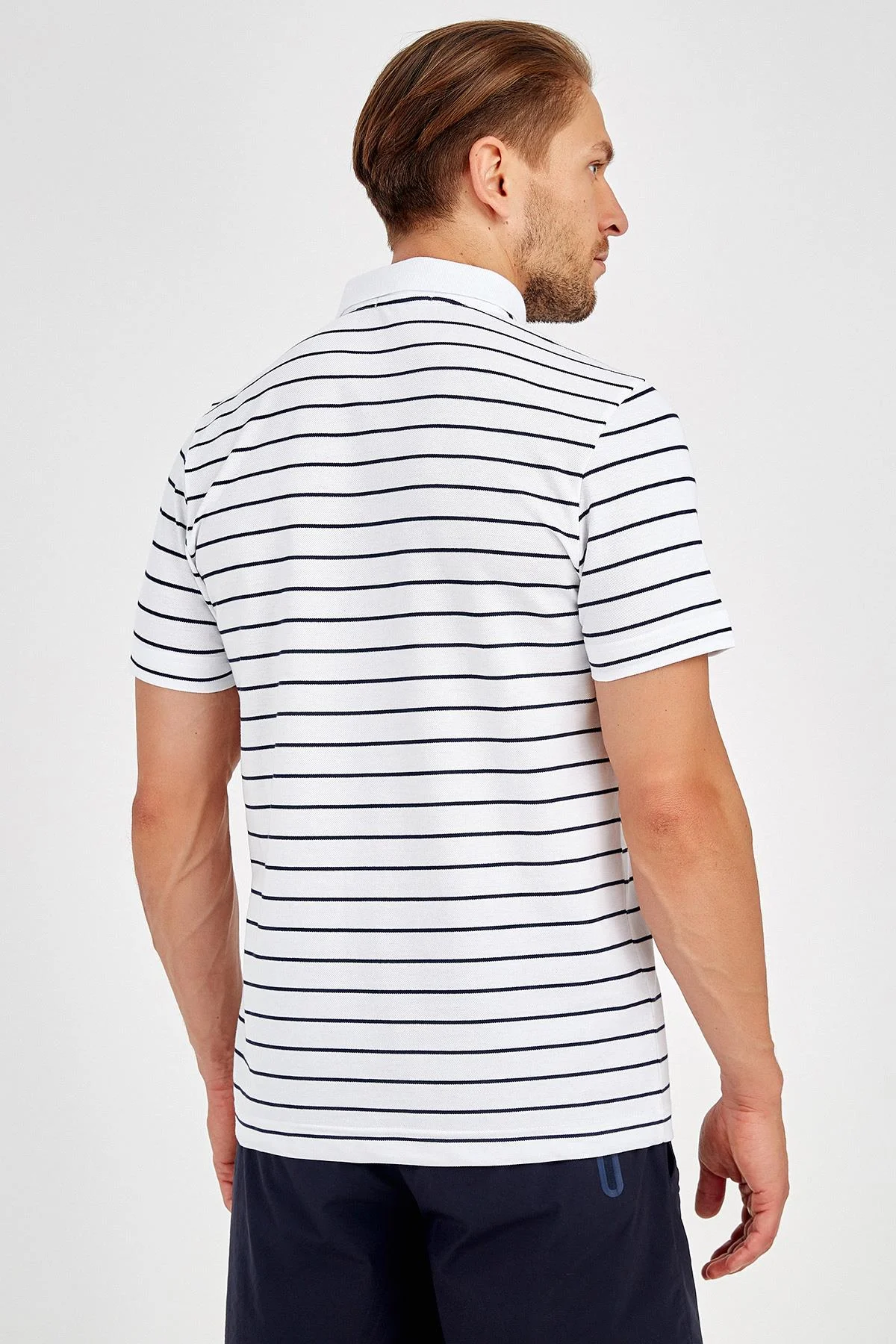 Maraton Regular Erkek Polo Yaka Beyaz T-shirt - 3