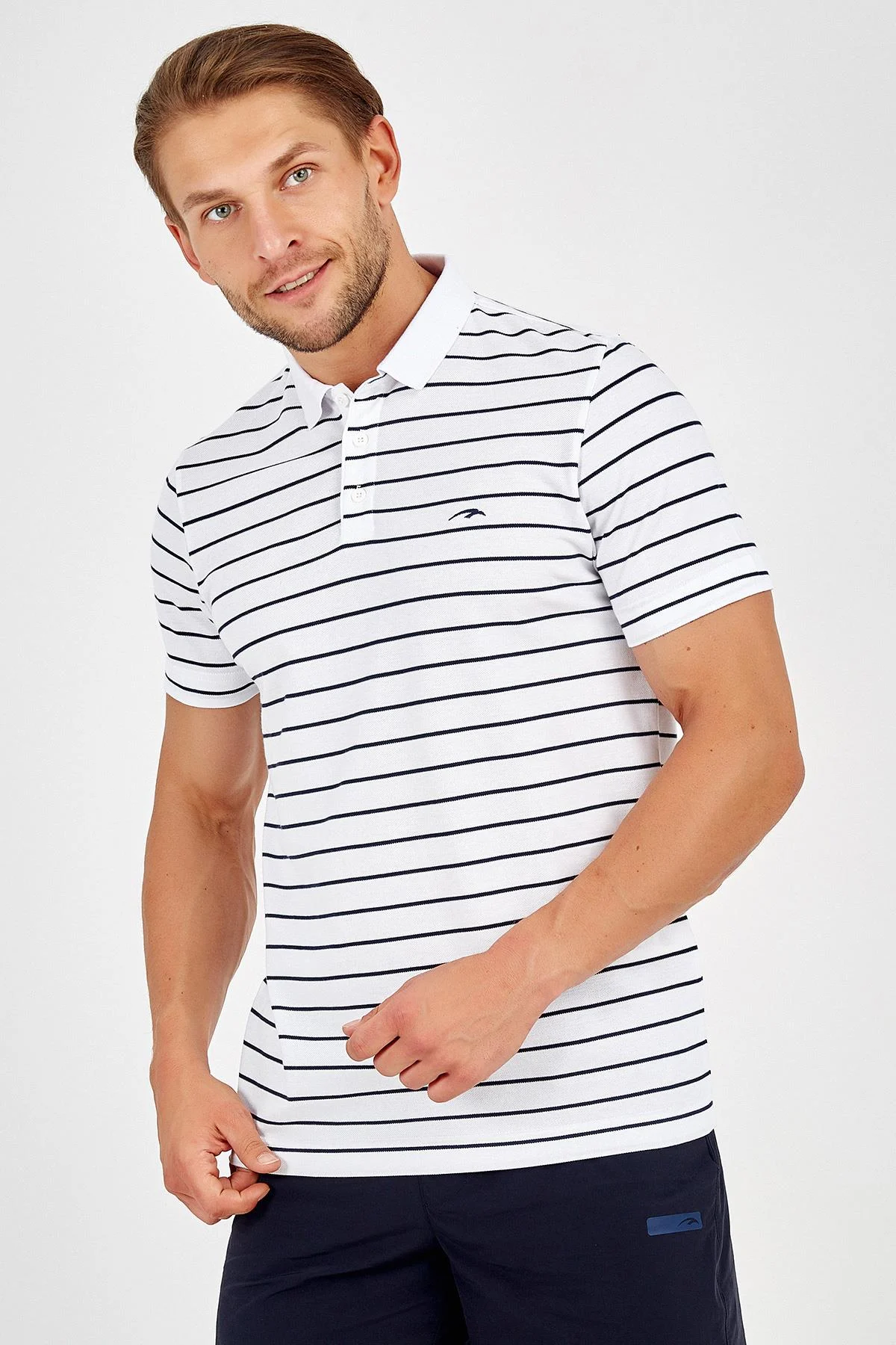 Maraton Regular Erkek Polo Yaka Beyaz T-shirt - 4