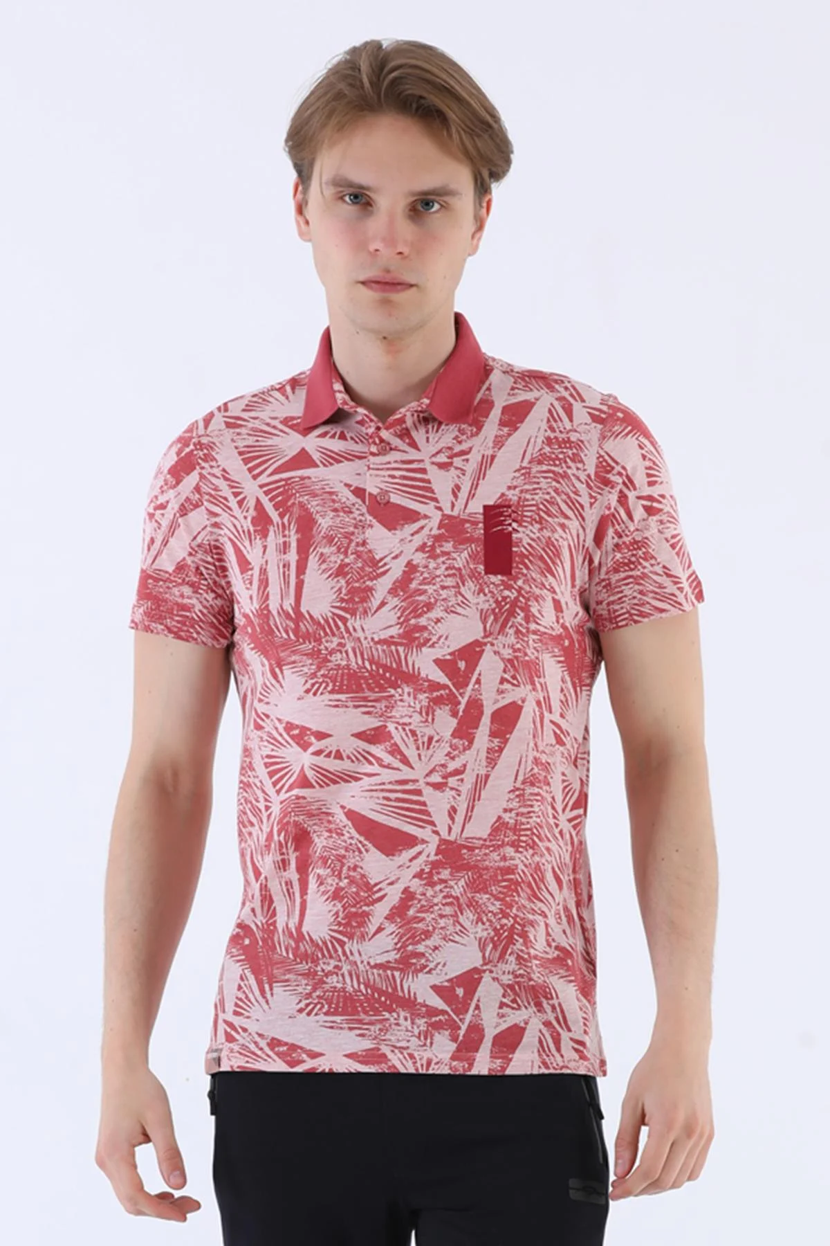 Maraton Regular Erkek Polo Yaka Gülmelanj T-shirt