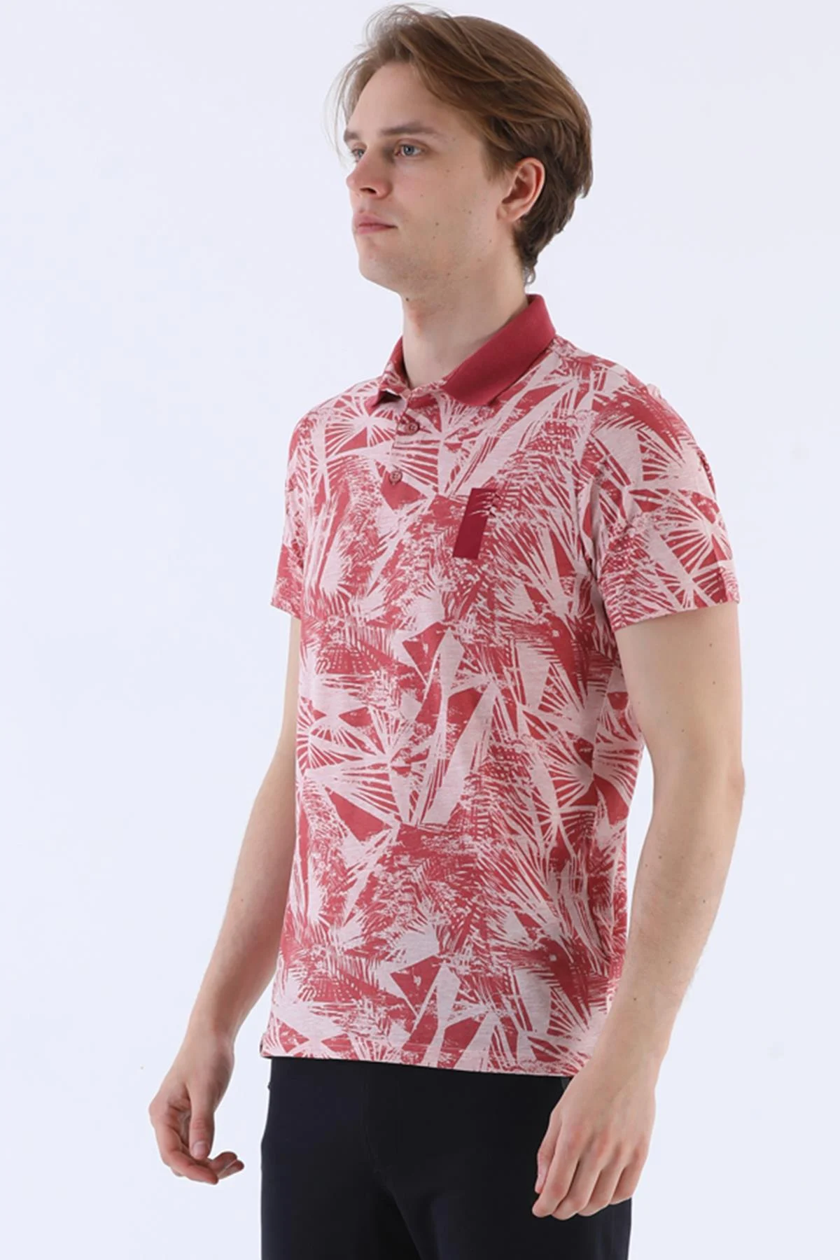 Maraton Regular Erkek Polo Yaka Gülmelanj T-shirt - 5