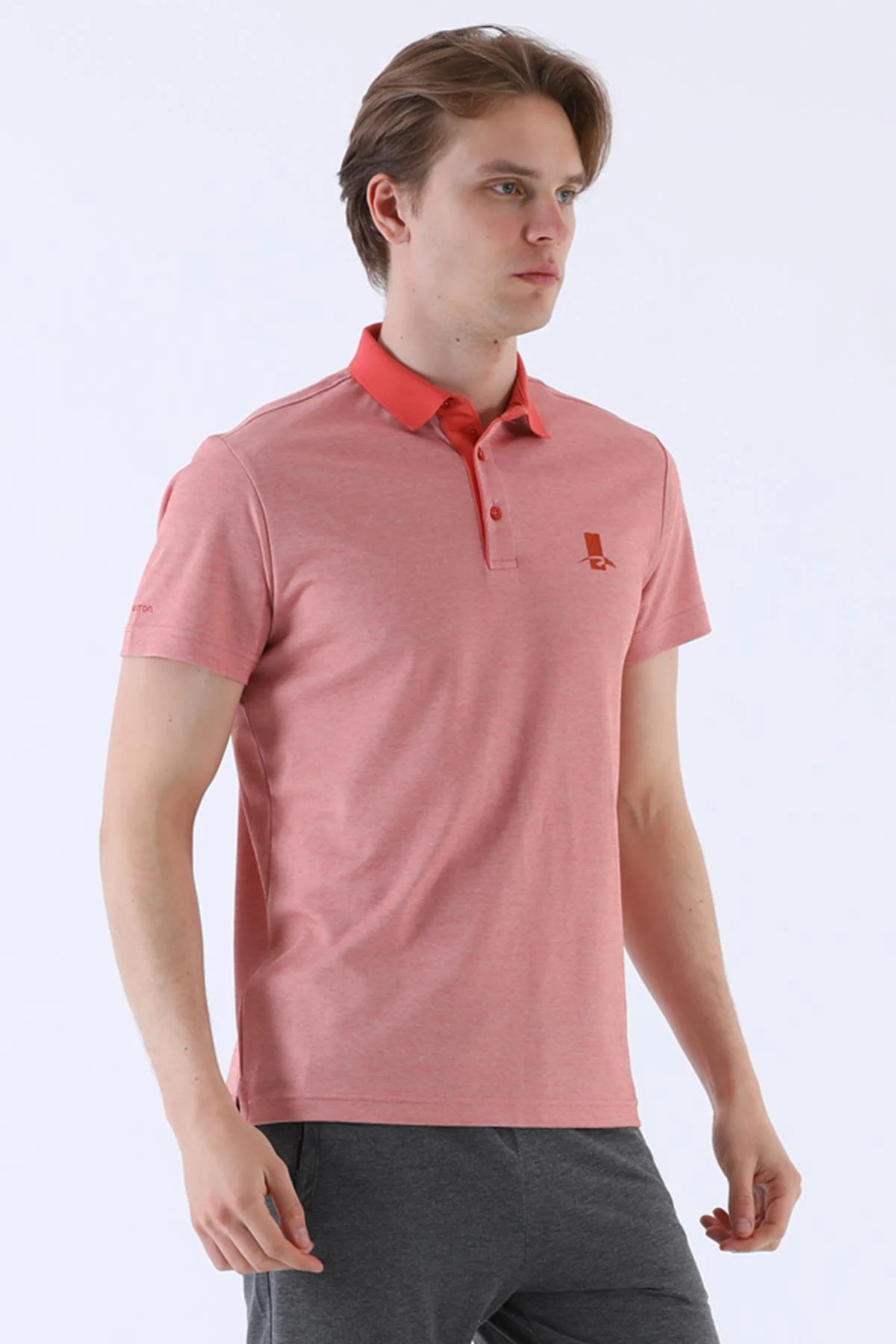 Maraton Regular Erkek Polo Yaka Kiremit T-shirt - 4
