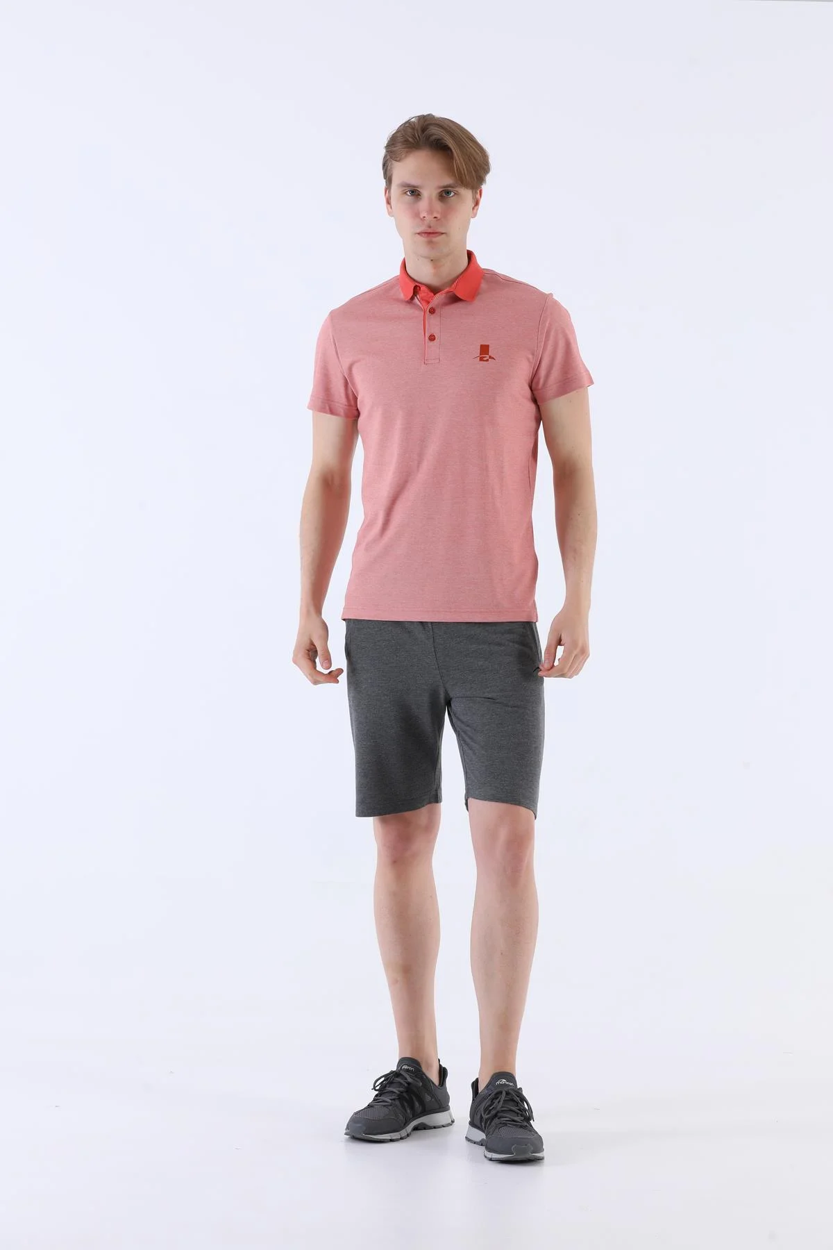 Maraton Regular Erkek Polo Yaka Kiremit T-shirt - 6