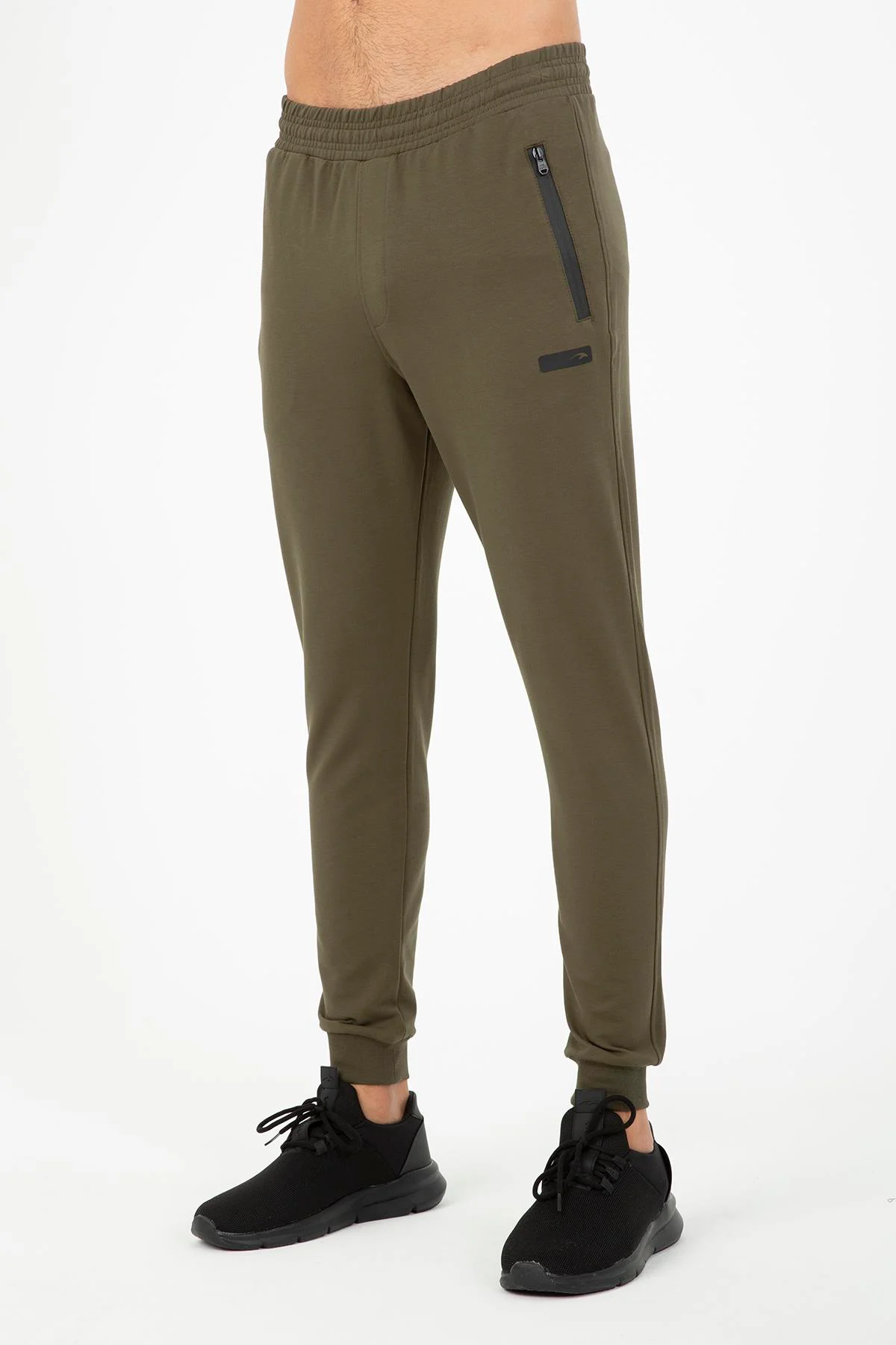 Maraton Regular Erkek Ribana Paça Açık Haki- Eşofman Altı - 5