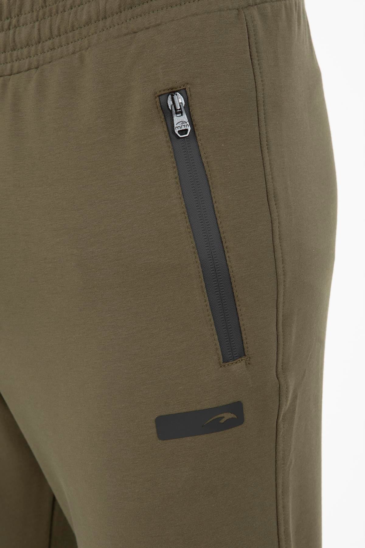 Maraton Regular Erkek Ribana Paça Açık Haki- Eşofman Altı - 6