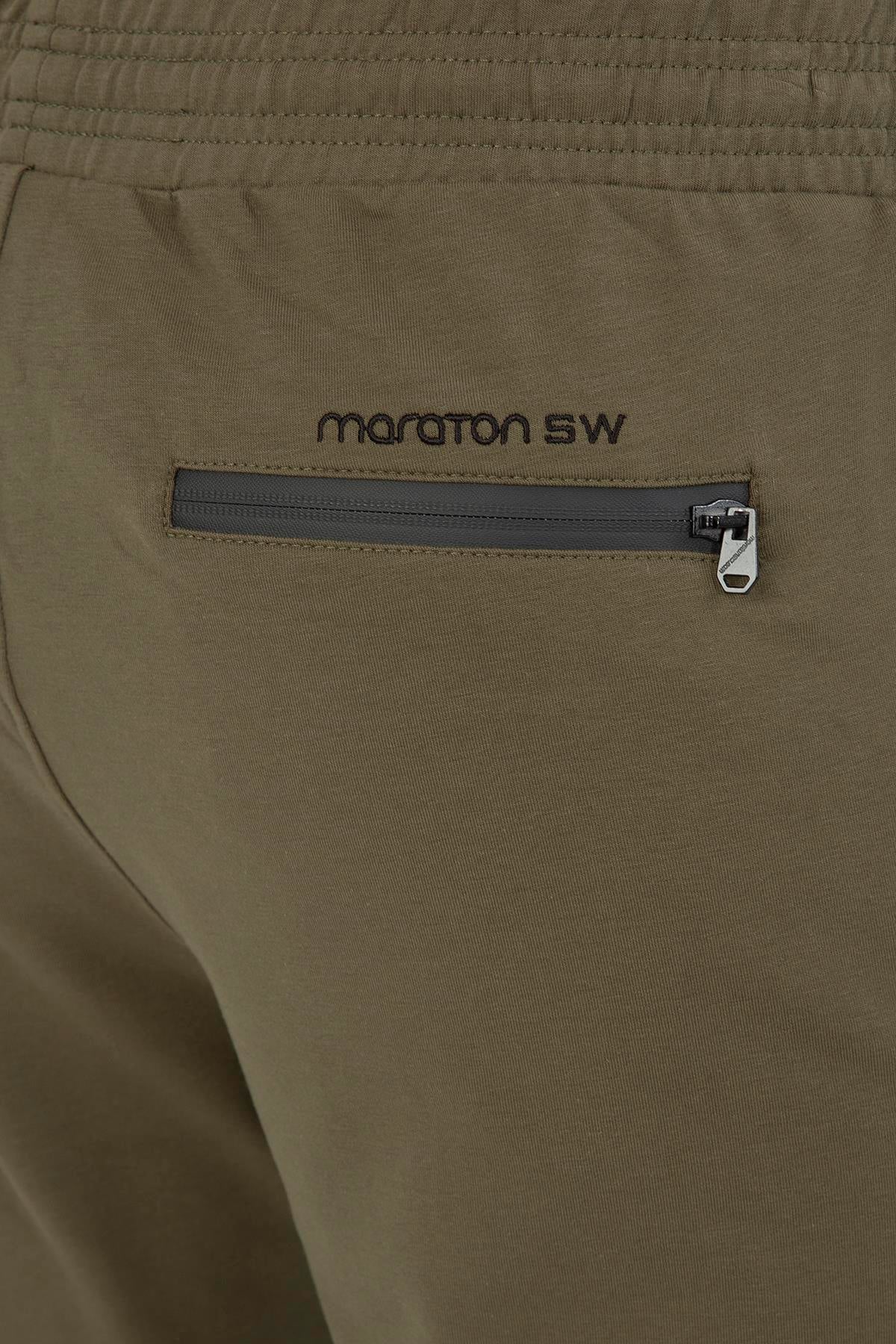 Maraton Regular Erkek Ribana Paça Açık Haki- Eşofman Altı - 7