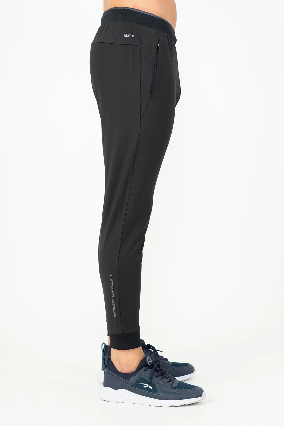 Maraton Regular Erkek Ribana Paça Siyah- Eşofman Altı - 4