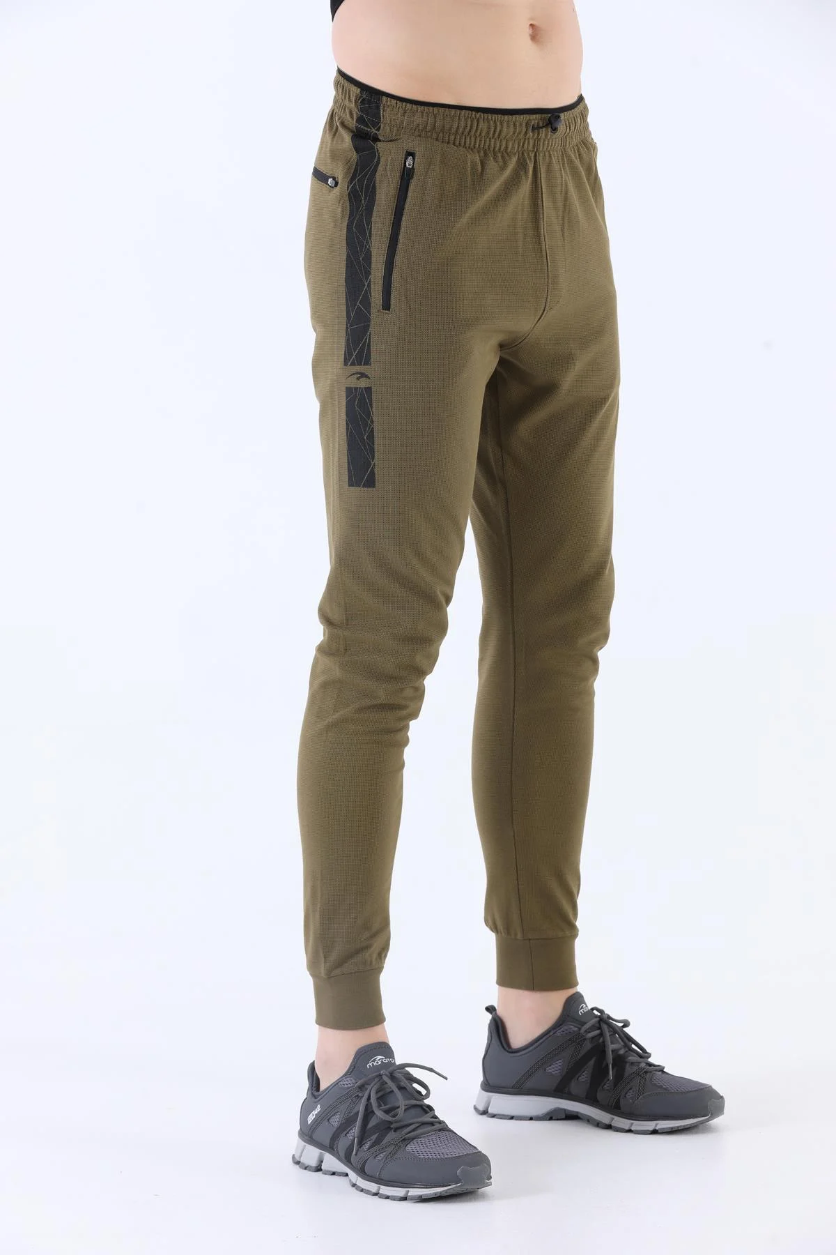 Maraton Regular Erkek Ribana Paça Zeytin Eşofman Altı - 4