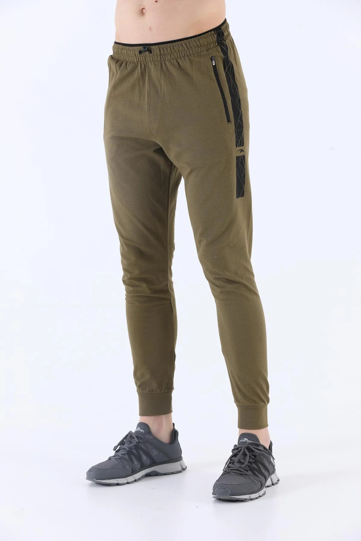 Maraton Regular Erkek Ribana Paça Zeytin Eşofman Altı - 5