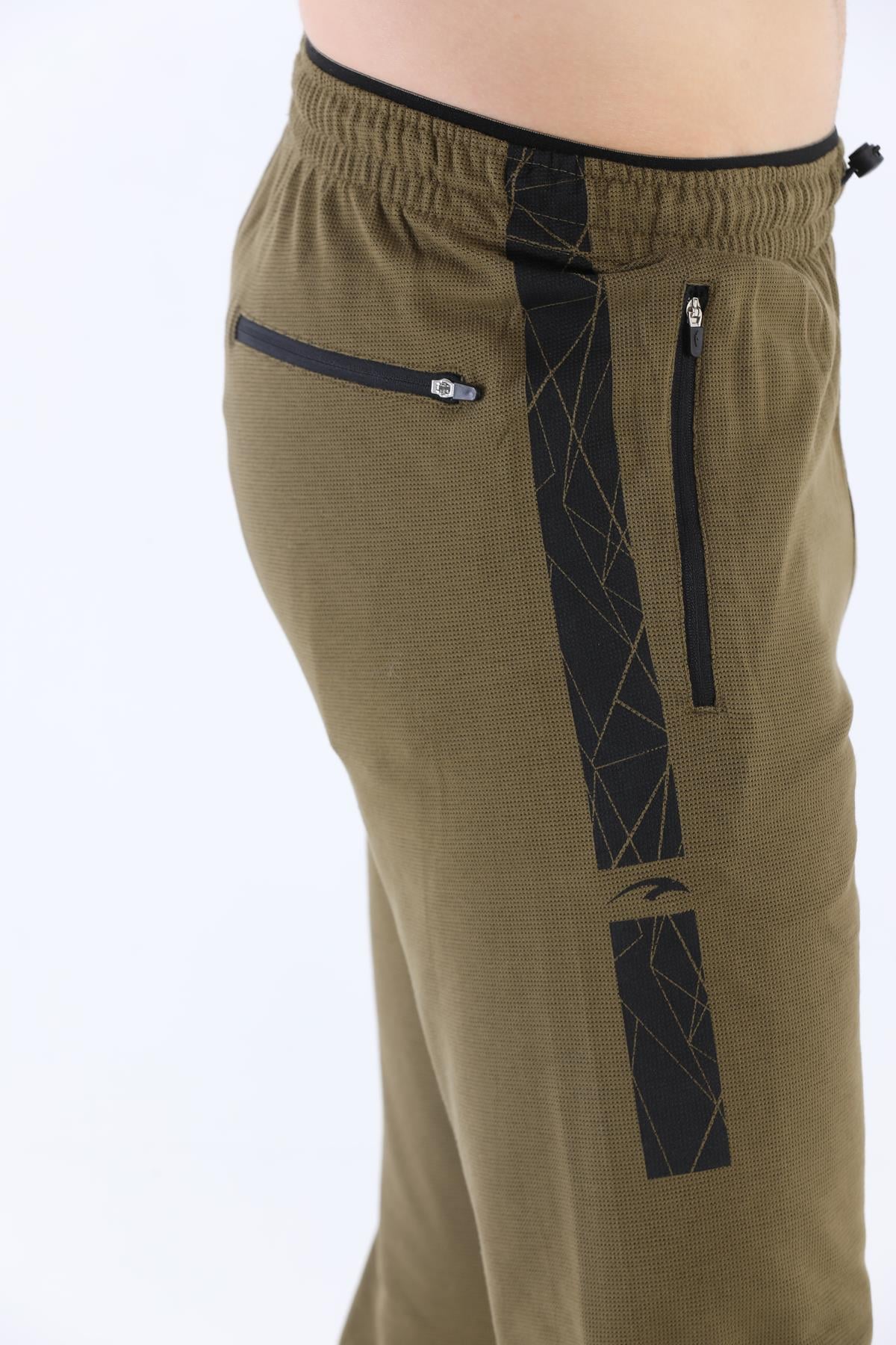 Maraton Regular Erkek Ribana Paça Zeytin Eşofman Altı - 7