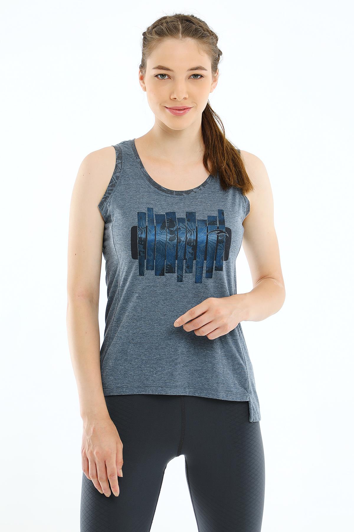 Maraton Regular Kadın Atlet Yaka Açık Lacivert Atlet