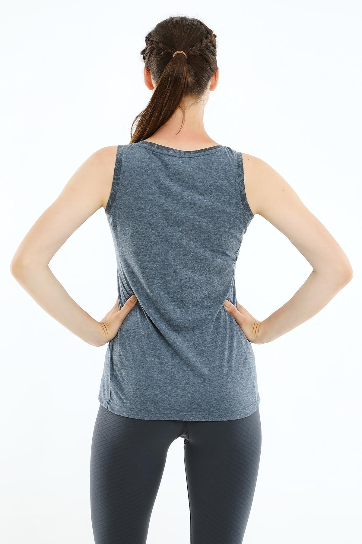 Maraton Regular Kadın Atlet Yaka Açık Lacivert Atlet - 3