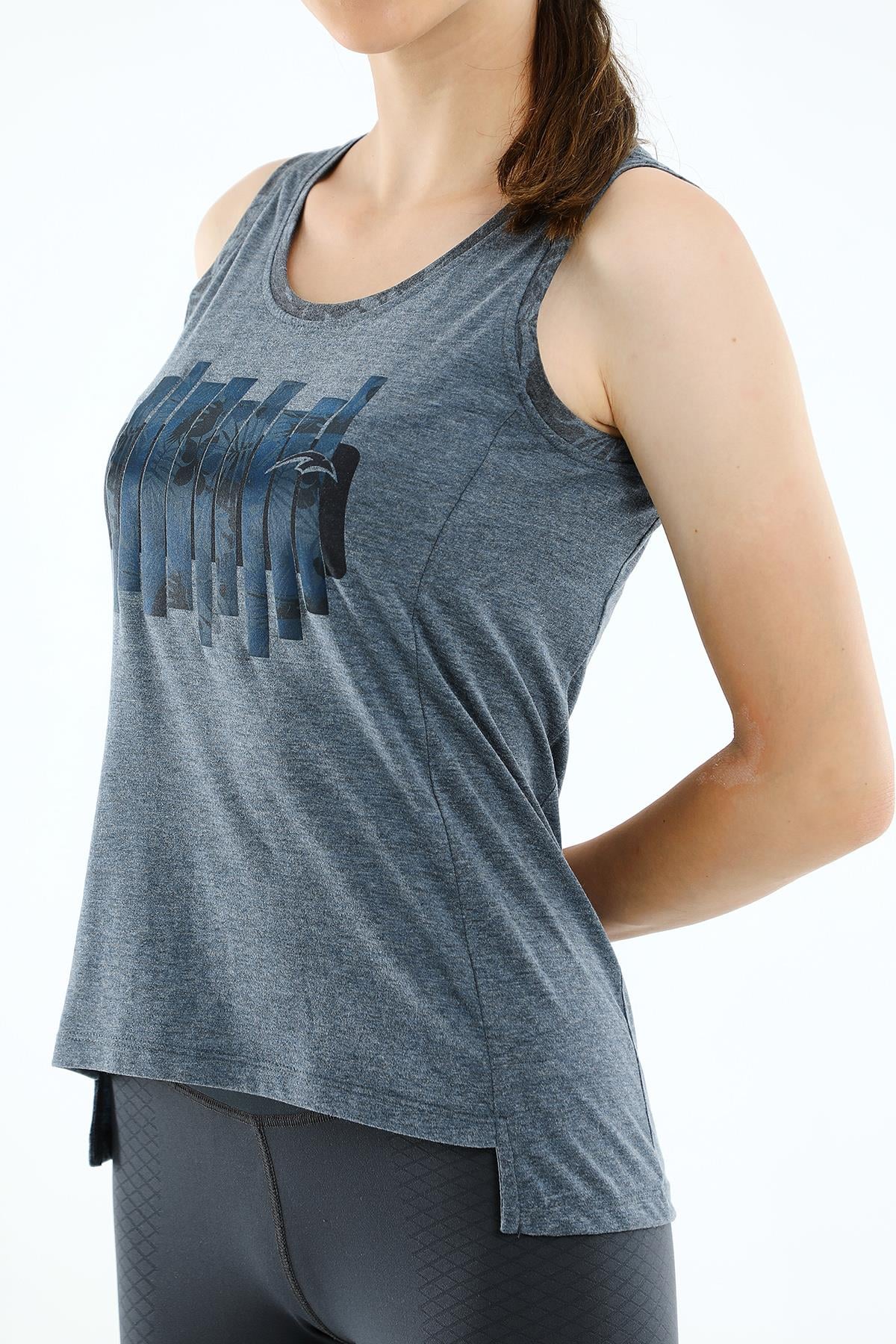 Maraton Regular Kadın Atlet Yaka Açık Lacivert Atlet - 4