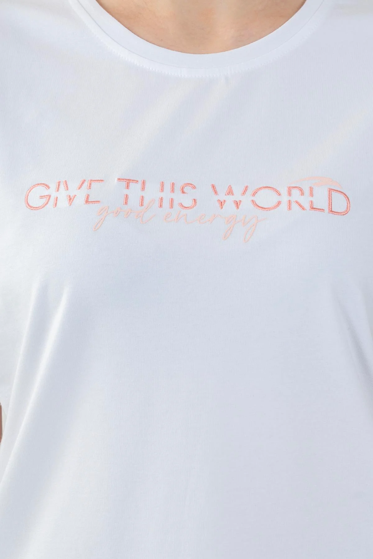 Maraton Regular Kadın Bisiklet Yaka Beyaz- T-shirt - 7