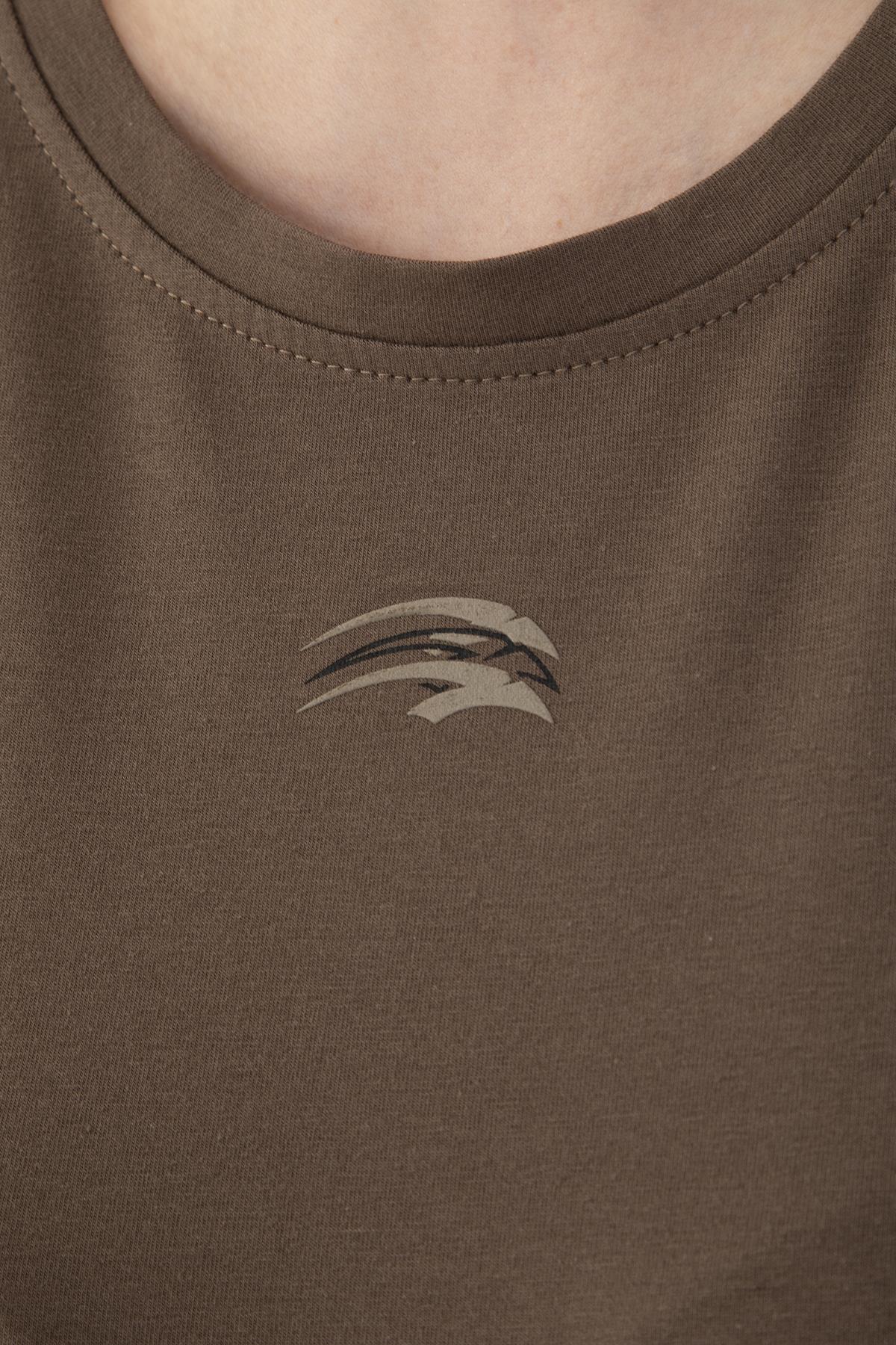 Maraton Regular Kadın Bisiklet Yaka Kakao T-shirt - 6