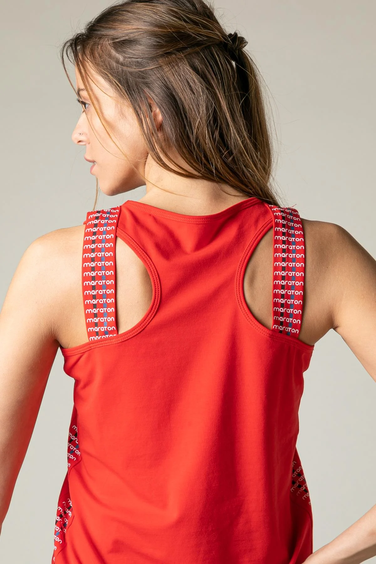 Maraton Regular Kadın Bisiklet Yaka Kırmızı Atlet - 3