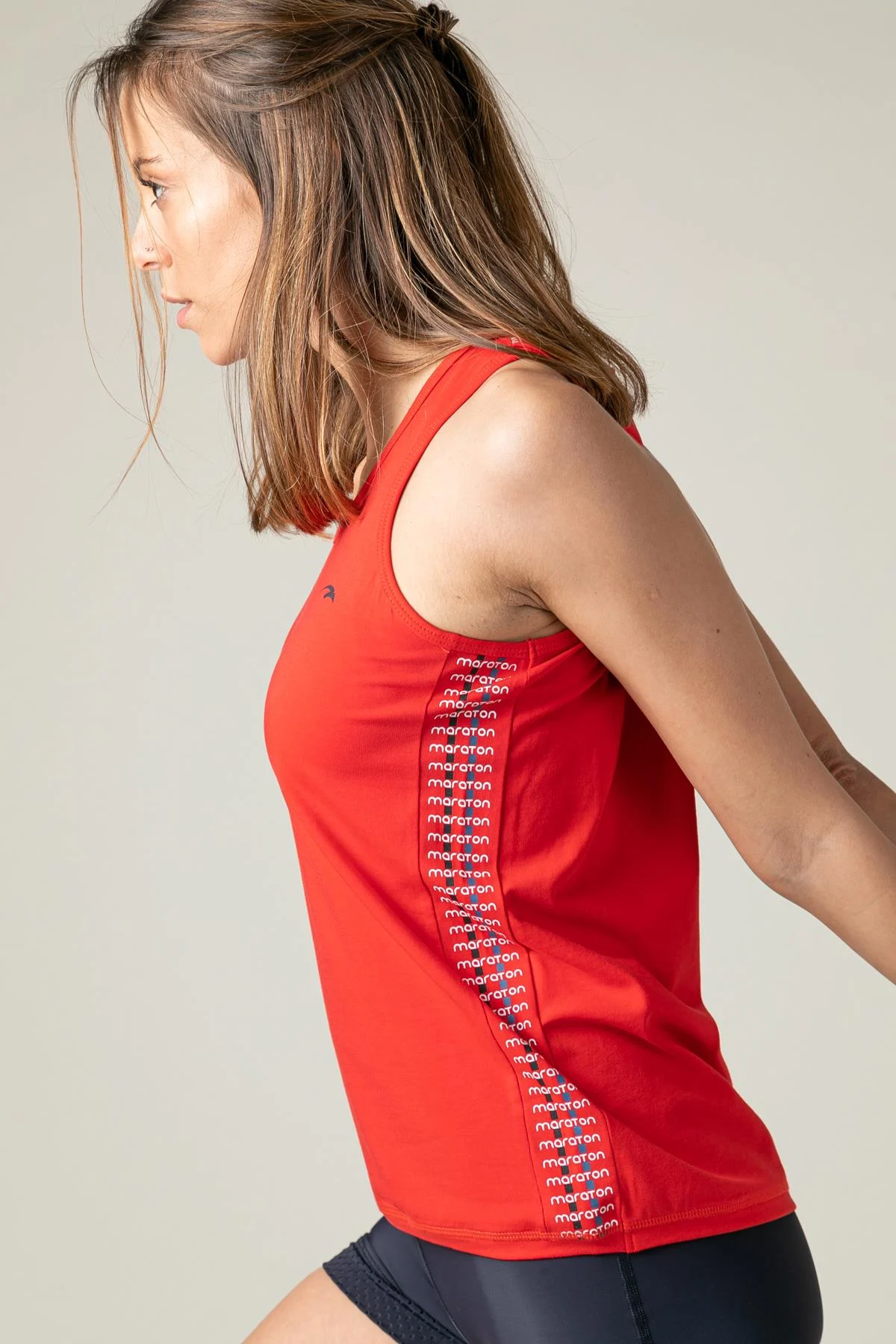 Maraton Regular Kadın Bisiklet Yaka Kırmızı Atlet - 4