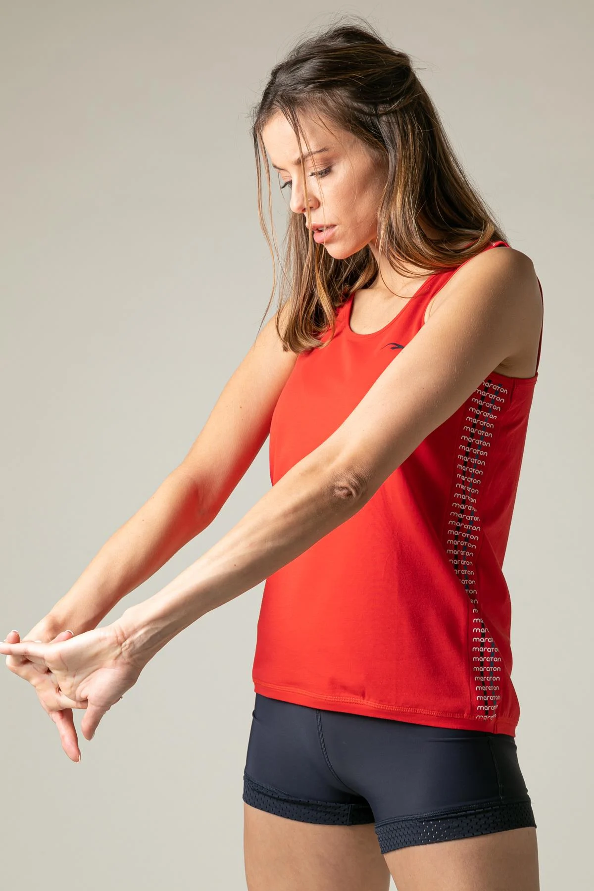 Maraton Regular Kadın Bisiklet Yaka Kırmızı Atlet - 5