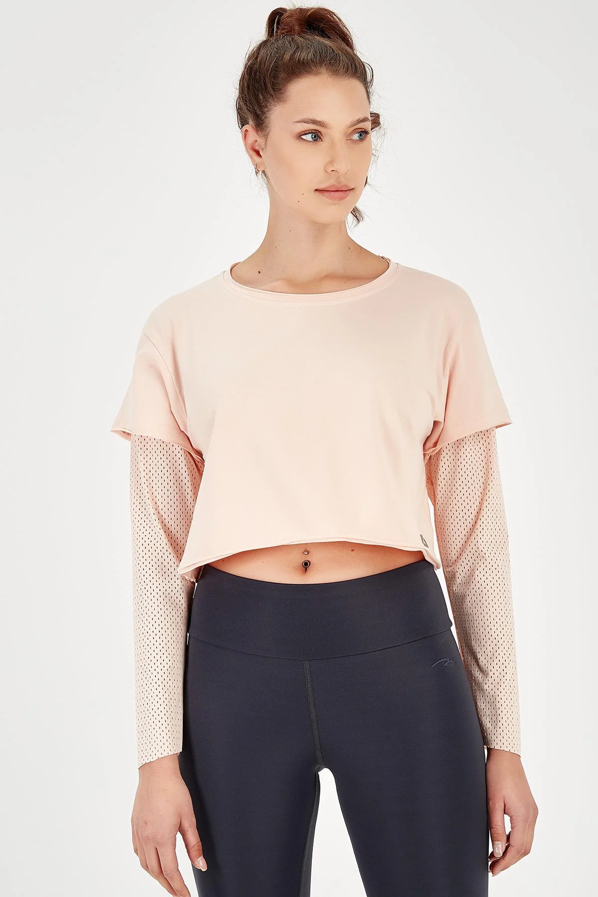 Maraton Regular Kadın Bisiklet Yaka Mercan Sweatshirt